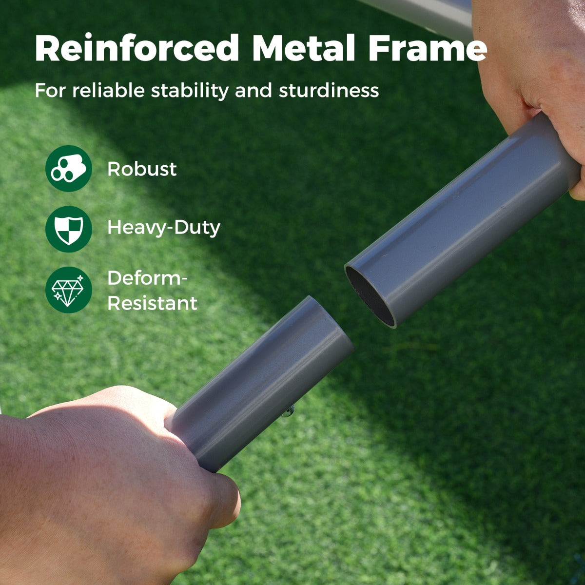 Livsk costway tentgarage 305 x 586 cm opslagtent met oprolbare geventileerde ramen en afneembare zijwanden wit