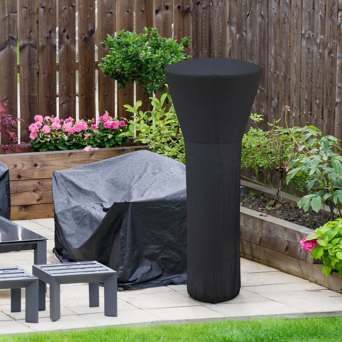 Livsk costway terrasverwarminghoes met ritssluiting en opbergtas beschermhoes voor verwarming 220 x 865 x 485 cm zwart 6