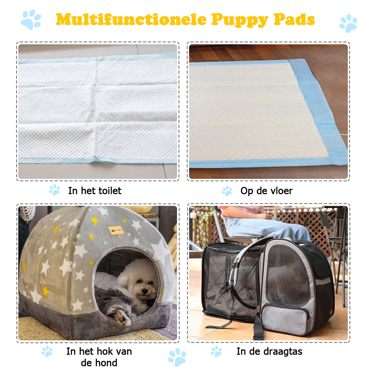 LIVSK Hygiënische Trainingspads - 5-Laags Lekvrij Ontwerp - Hypoallergeen - Voor Puppytraining - 100 Stuks - Wit en Blauw