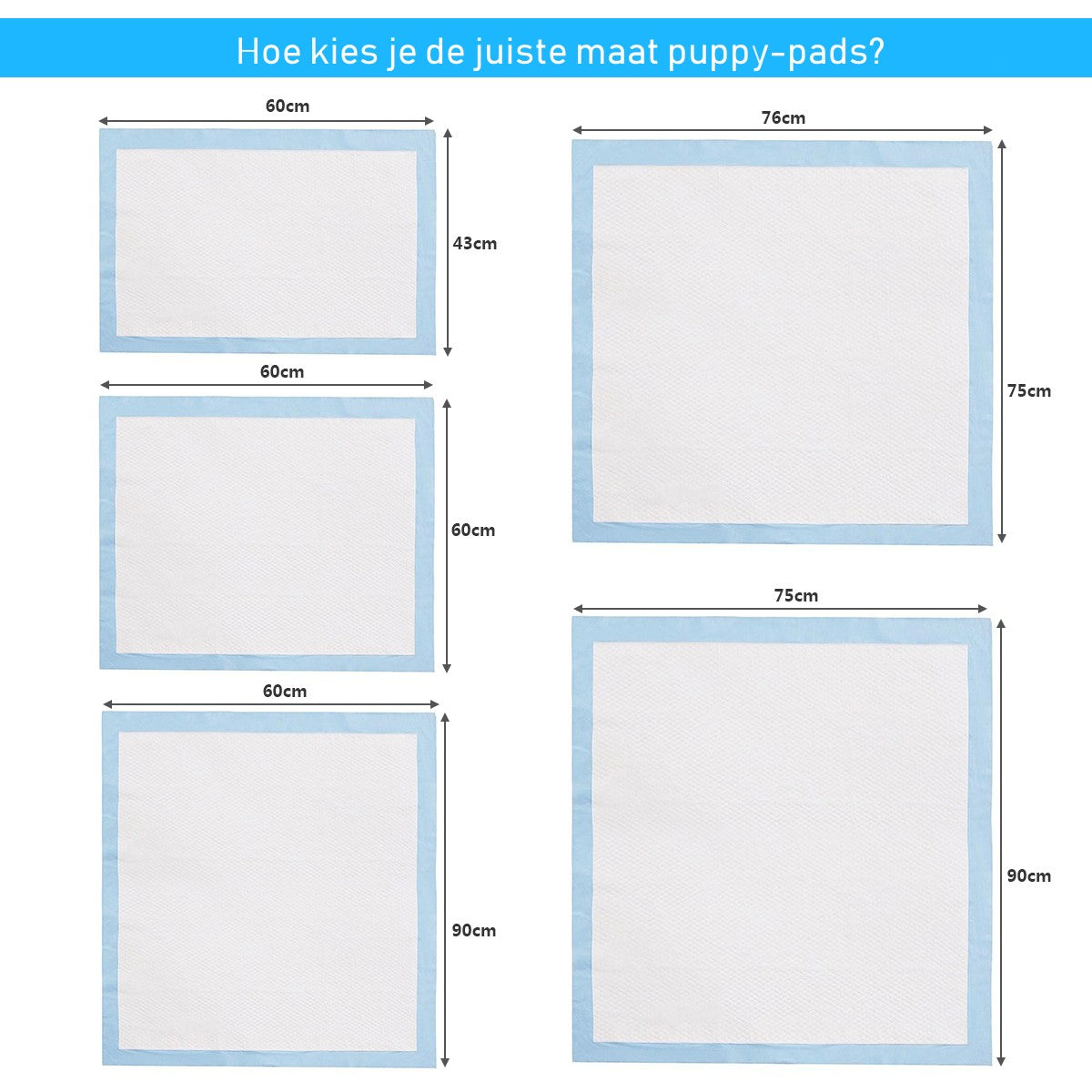 LIVSK Wegwerponderleggers voor Huisdieren - 5-Laags Lekvrij - Hypoallergeen - Voor Puppytraining en Oudere Honden - 75 x 90 cm -