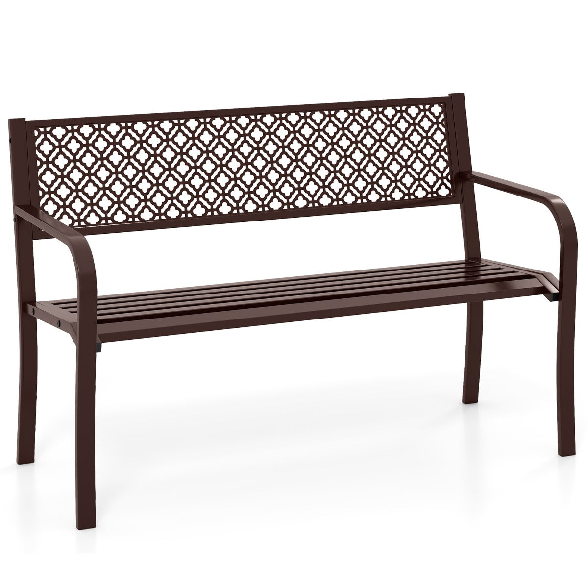 LIVSK Weerbestendige Parkbank voor 2-3 Personen - Robuuste Metaalconstructie - 360 kg Draagvermogen - 127 x 59 x 82 cm - Grijs