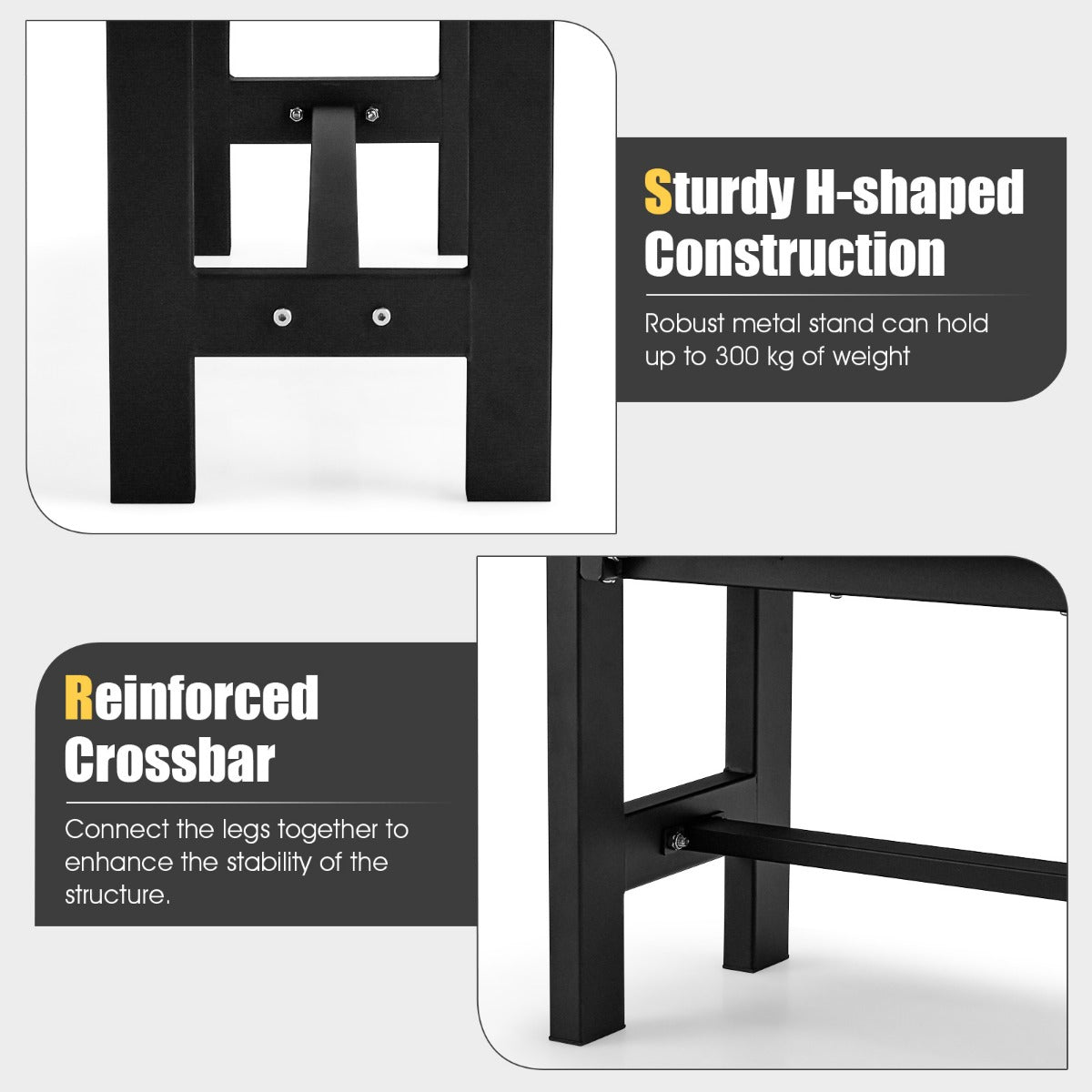 LIVSK Tuinbank 2-Zits - Weerbestendig HDPE en Metaal - Ergonomisch Design - Draagvermogen 300 kg - 120 x 36 x 40,5 cm - Zwart