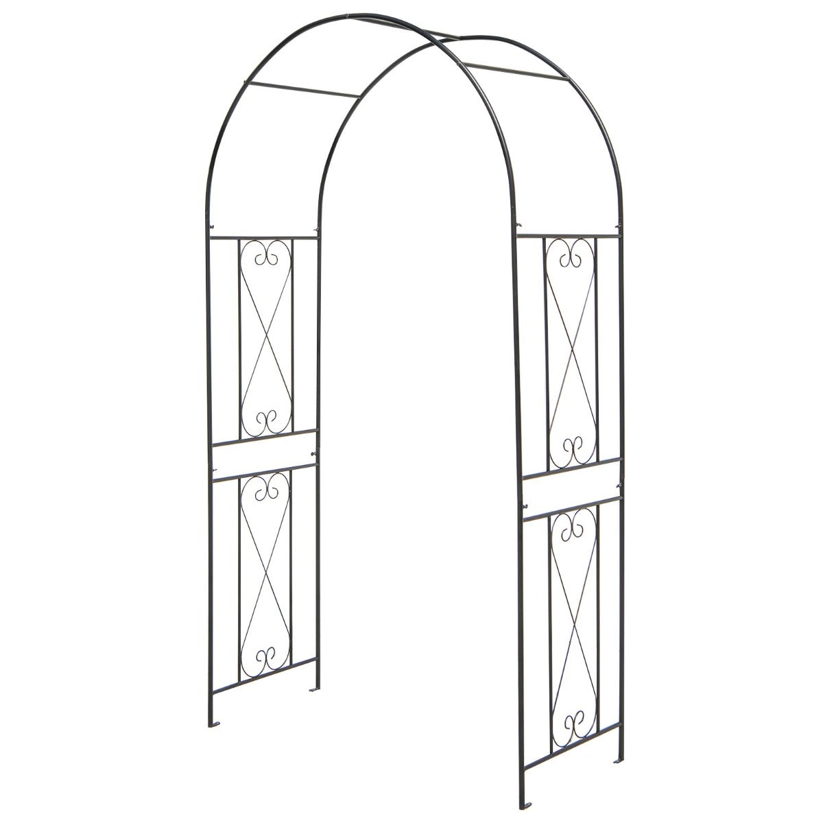 Livsk costway tuinboog 220 cm stevige metalen boog pergola decoratie plantensteun voor de binnenplaats 1 1