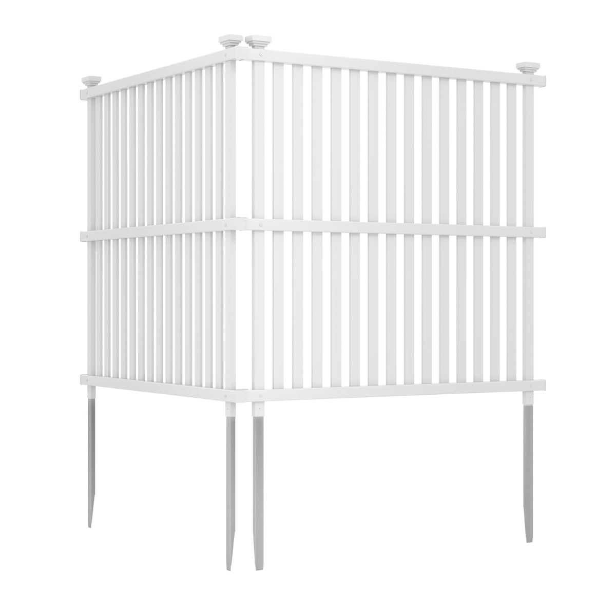 LIVSK Airconditioningschutting 2-delig - Flexibele Verbindingen - Eenvoudige Installatie - Duurzaam PVC - 113 x 114 cm - Wit