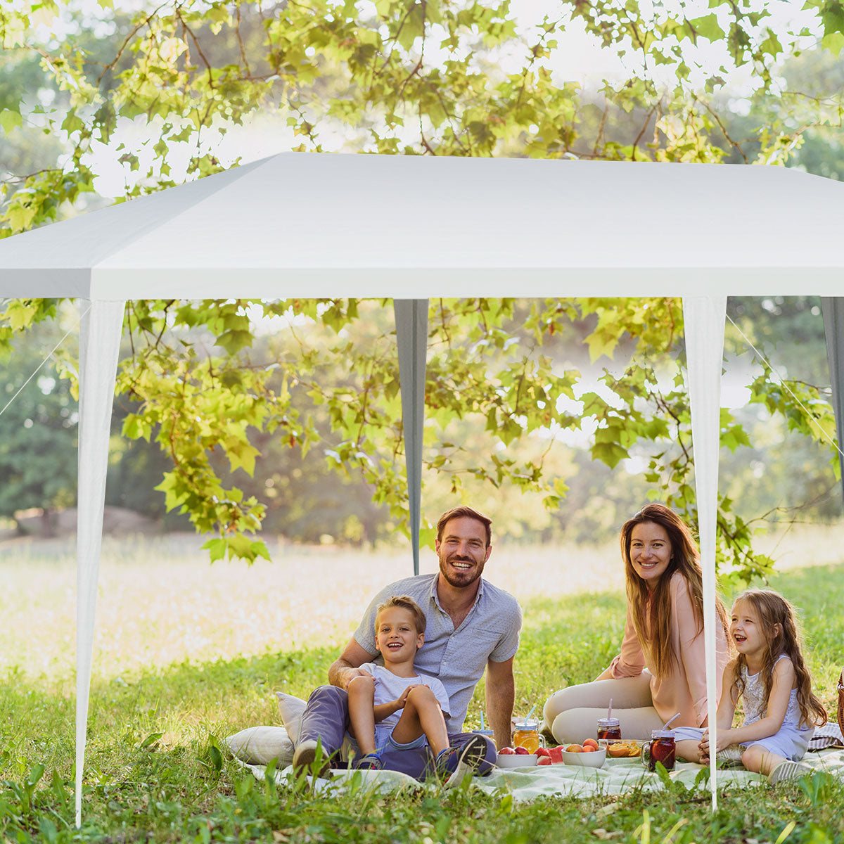 LIVSK Partytent 3 x 6 m - Duurzaam Stalen Frame - Waterdicht PE-weefsel - Eenvoudig te Monteren - Wit