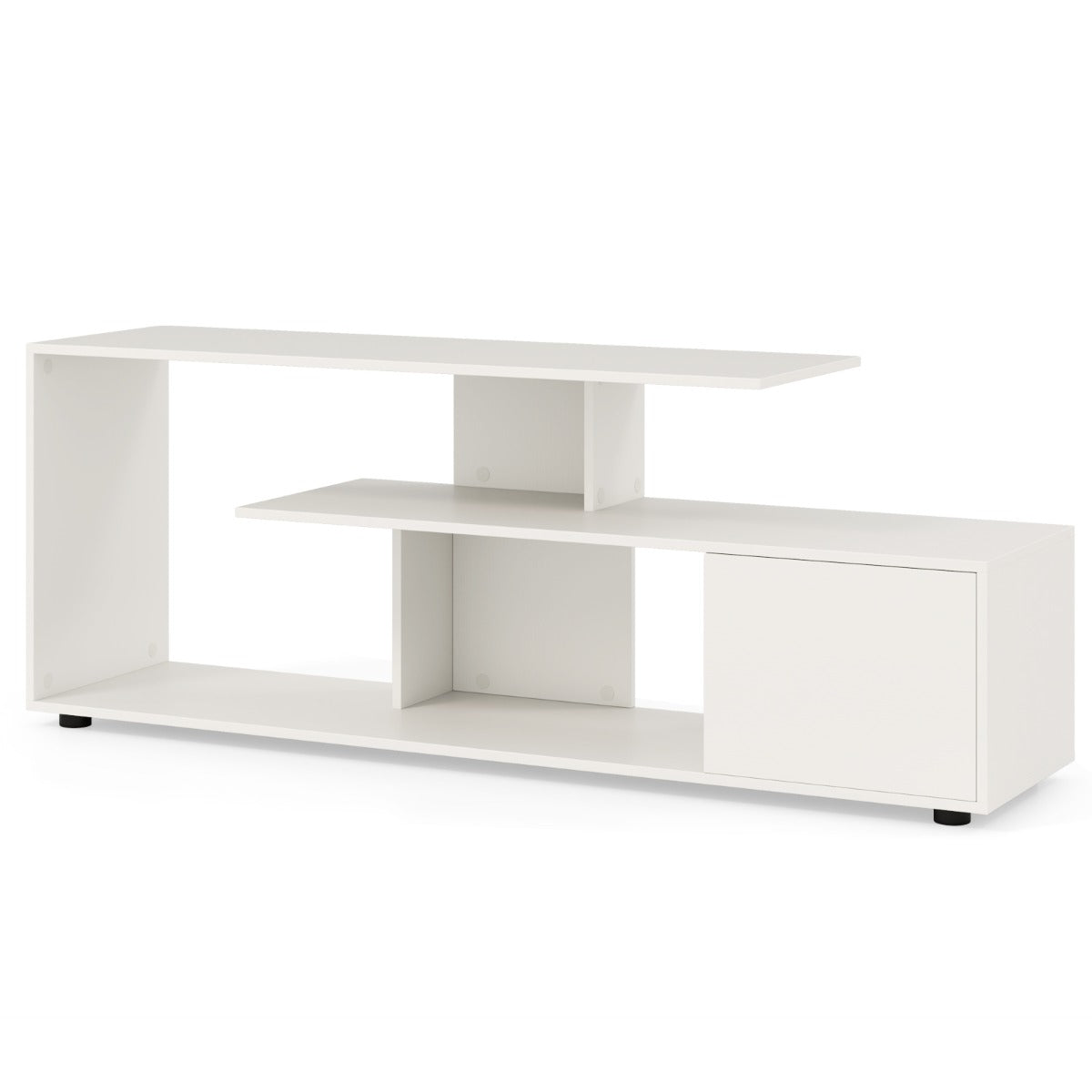 LIVSK TV-standaard voor TV's tot 55 inch - Open planken - 5 steunpoten - Stevige constructie - 152 x 38 x 58,5 cm - Rustiek bruin