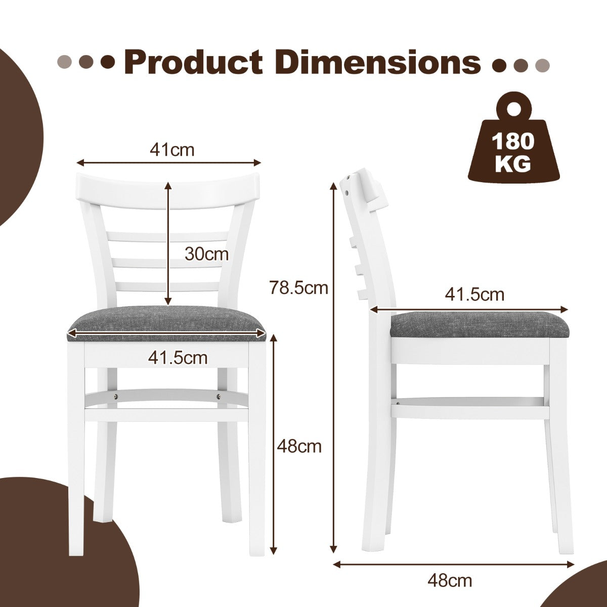 LIVSK Eetkamerstoelen Set - Ergonomisch Ontwerp - Stevig Rubberhout - Draagvermogen 180 kg - Ademend Stof of Kunstleer - Naturel