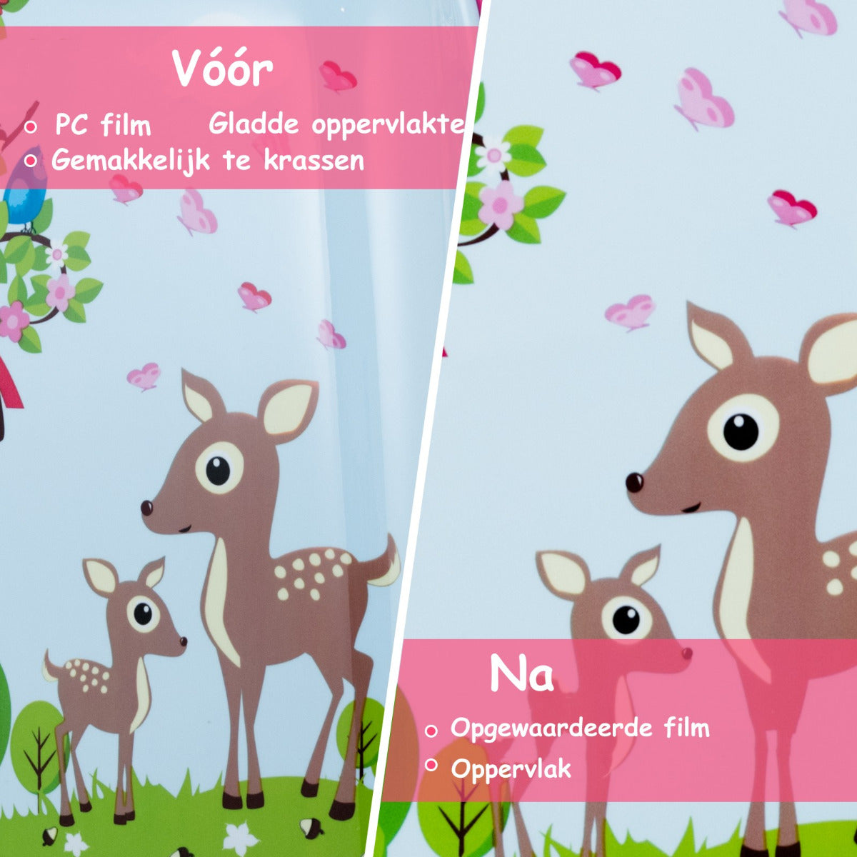 LIVSK Kinderkofferset - Koffer 46 cm + Rugzak 34 cm - Duurzaam ABS & PC - Verstelbare Handgreep - 360° Wielen - Roze