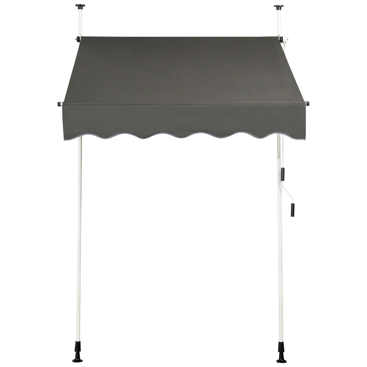 LIVSK Intrekbare Zonneluifel met Slinger - Verstelbaar - Weerbestendig - Aluminium Frame - 150 x 120 cm - Grijs