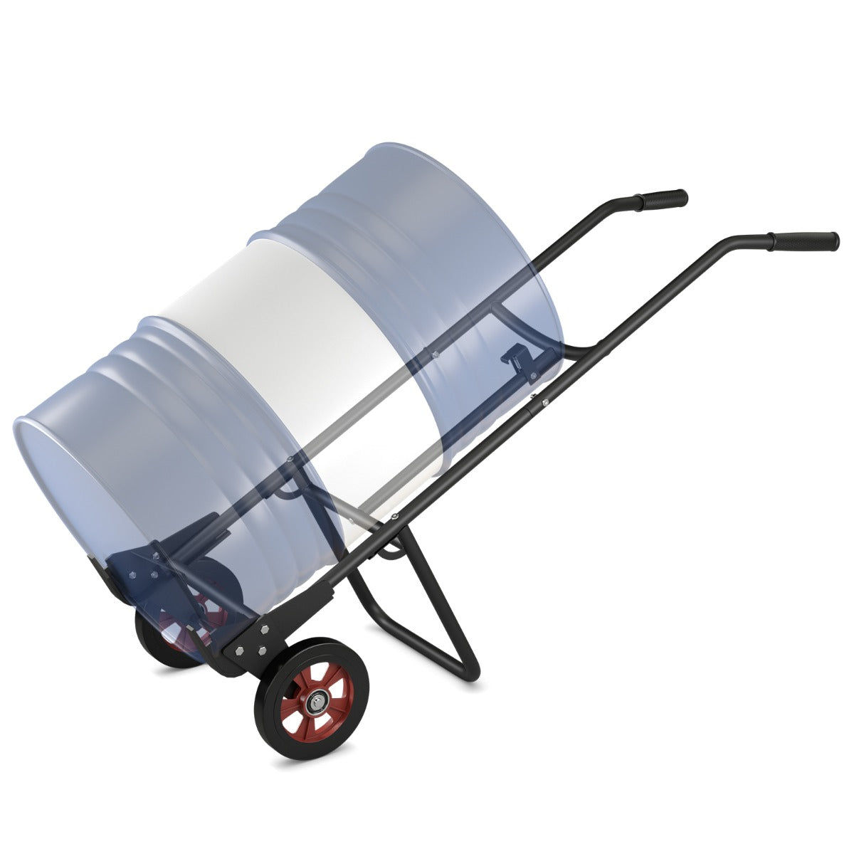 LIVSK Robuuste Vatenwagen - Draagvermogen tot 545 kg - 2 Rubberwielen - Comfortabele EVA-handgrepen - Veerbelaste