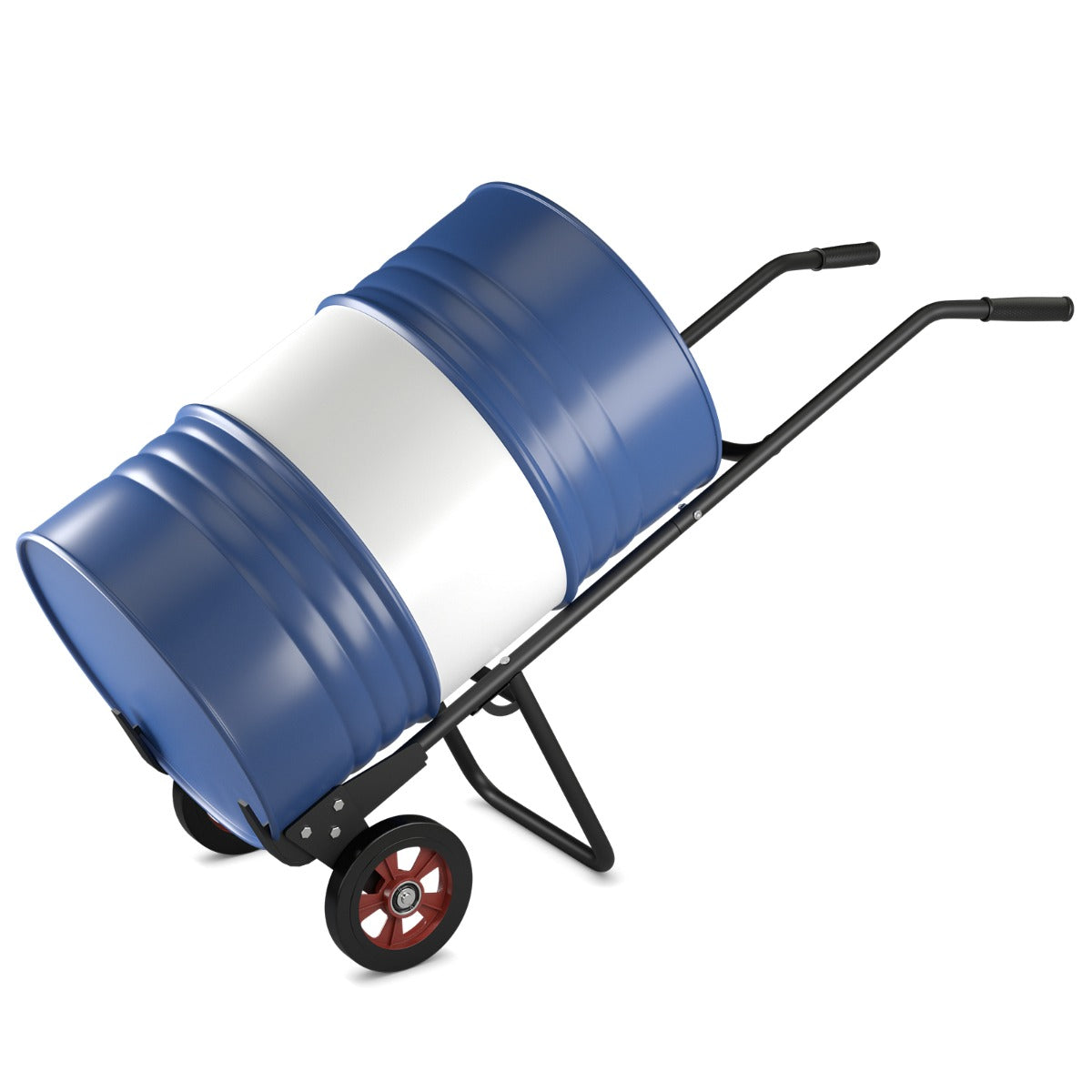 LIVSK Robuuste Vatenwagen - Draagvermogen tot 545 kg - 2 Rubberwielen - Comfortabele EVA-handgrepen - Veerbelaste