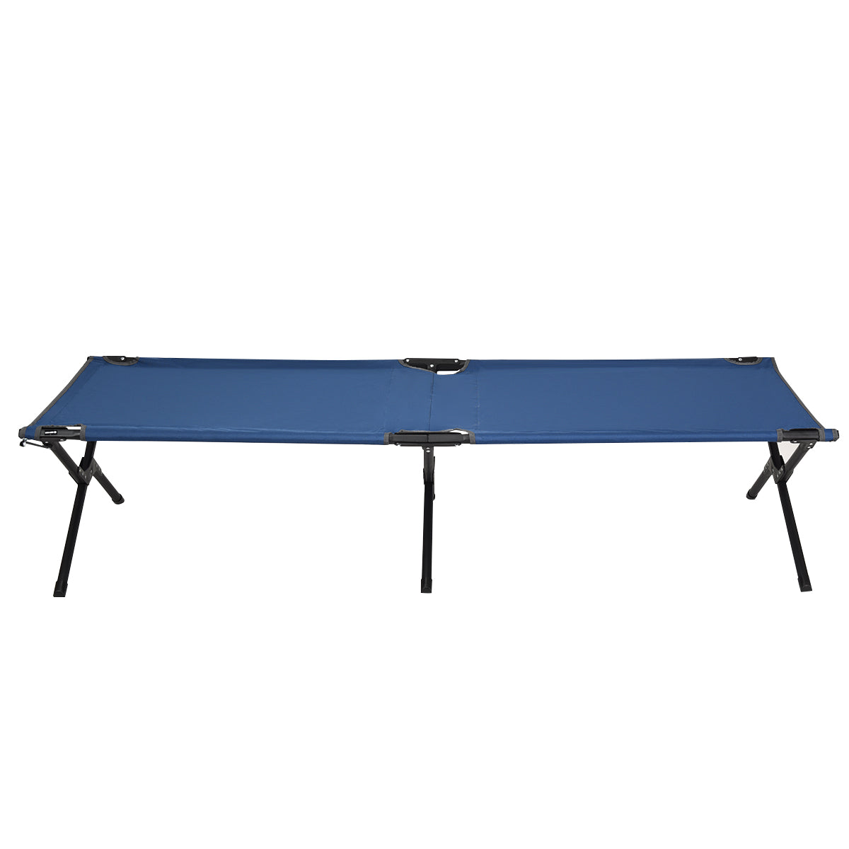 LIVSK Opvouwbaar Campingbed - Robuust Metaal - Draagvermogen 136 kg - 190 x 67 x 42 cm - Inclusief Draagtas - Blauw