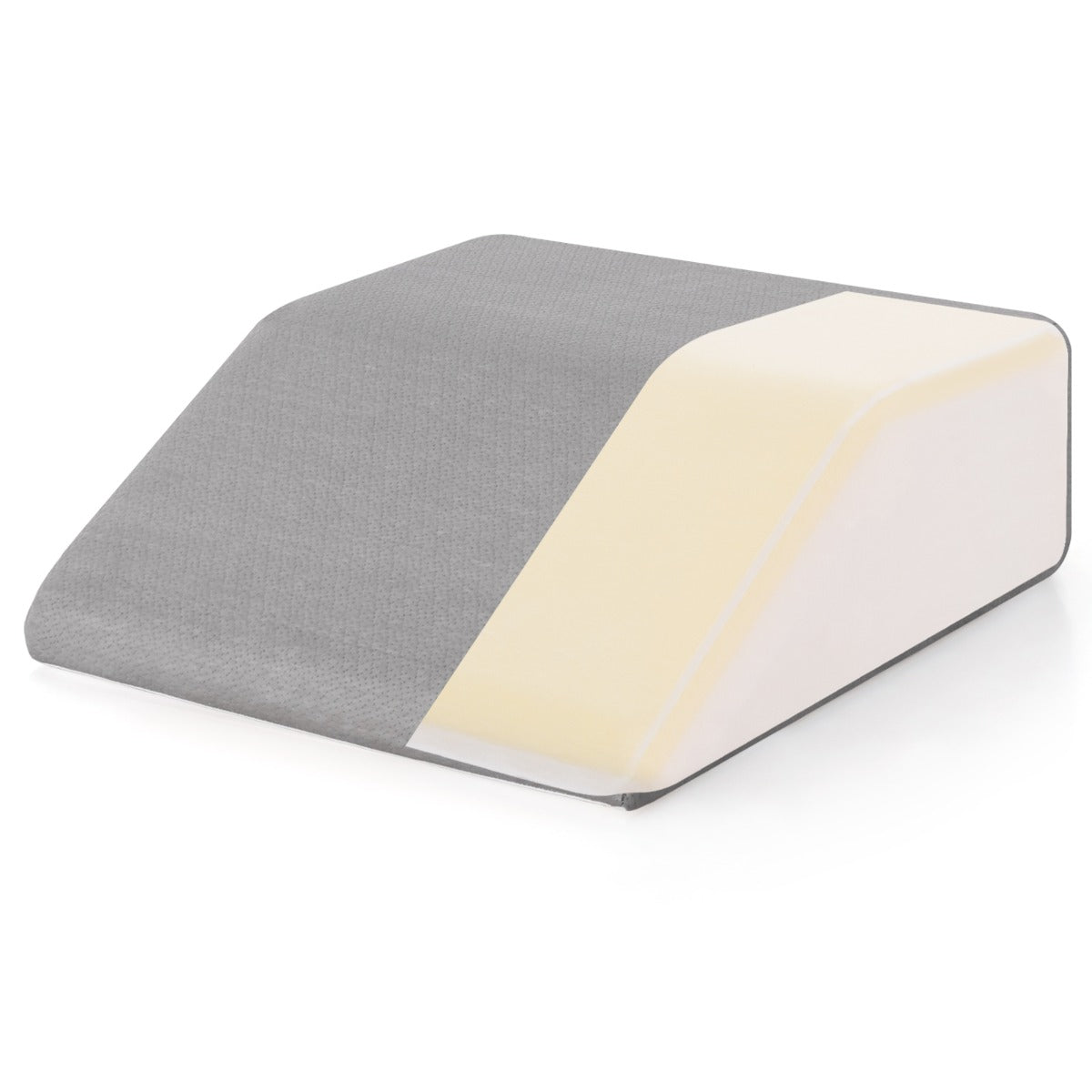 LIVSK Beenkussen van Traagschuim - Ergonomisch en Wasbare Hoes - Ondersteunt Benen en Knieën - 60 x 54,5 x 20 cm - Grijs