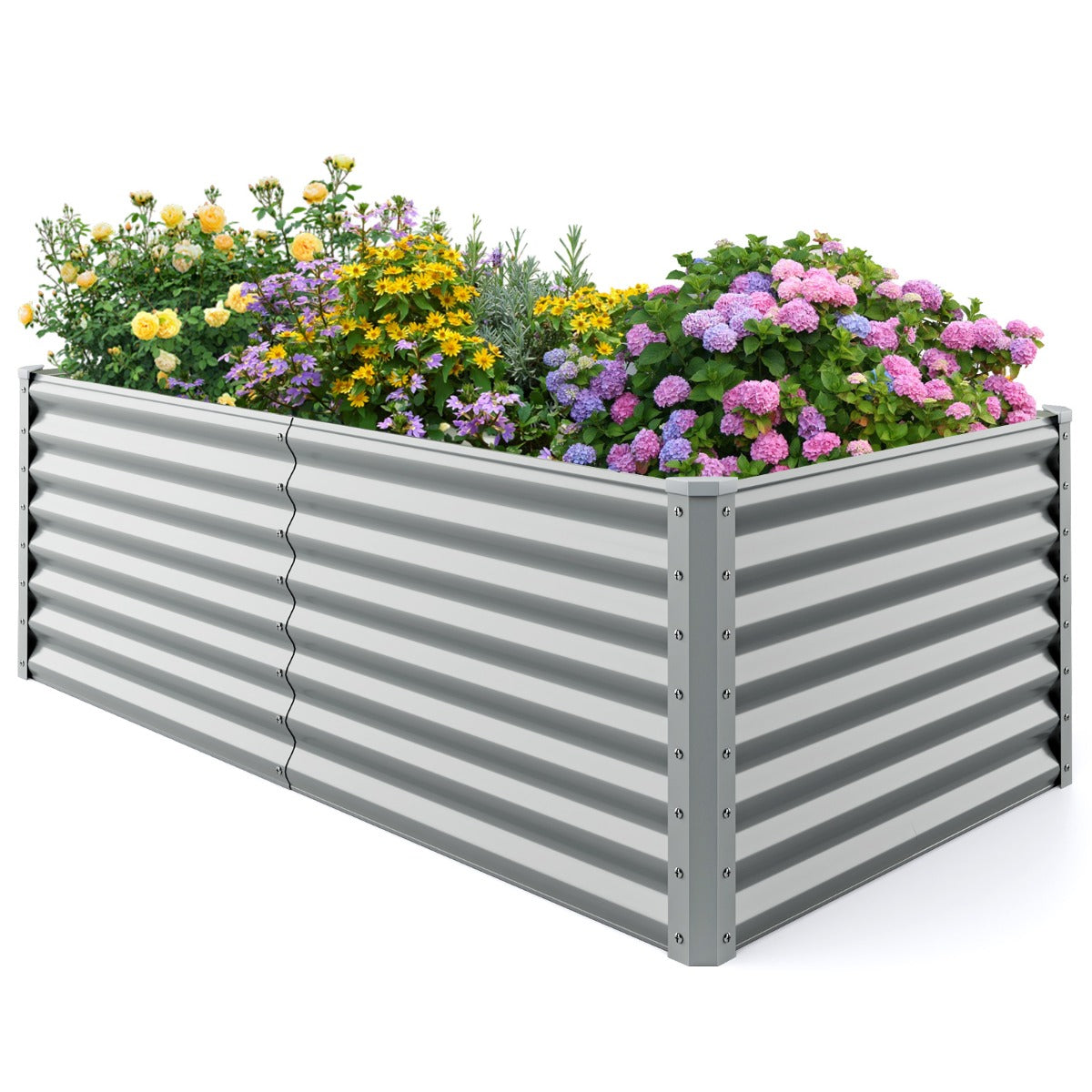 LIVSK Verhoogd Tuinbed - Royale Capaciteit voor Diverse Planten - Open Bodem voor Luchtcirculatie - Gegalvaniseerd Metaal - 180 x