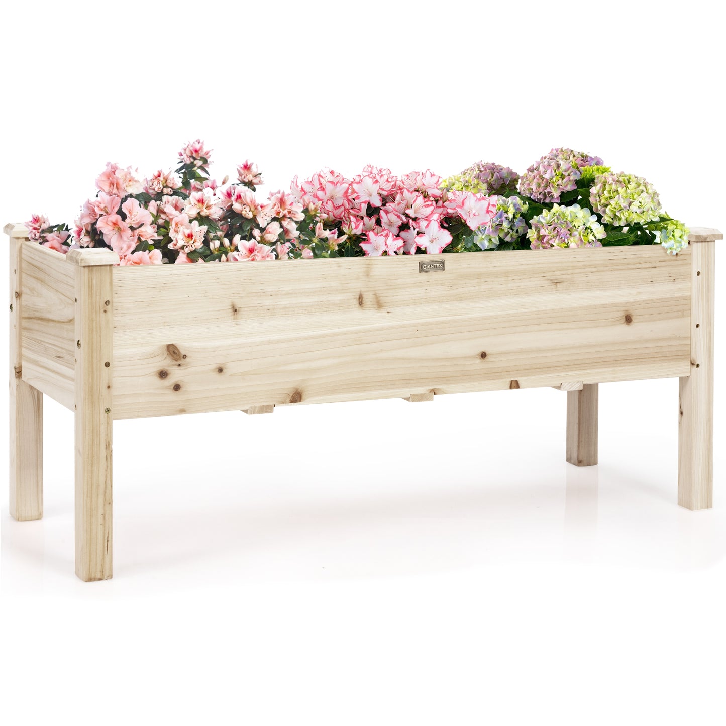 LIVSK Verhoogd Tuinbed van Cederhout - Comfortabele Hoogte 51 cm - 5 Drainagegaten - Draagvermogen 100 kg - 120 x 43,5 x 51 cm -