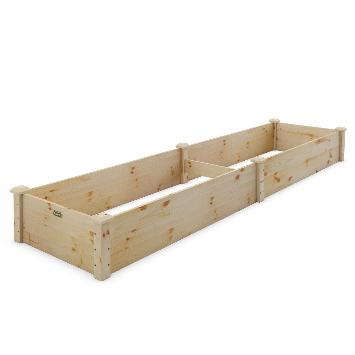 LIVSK Verhoogde Plantenbak - Massief Dennenhout - Eenvoudige Montage - Open Bodem voor Optimale Groei - 240 x 60 x 25 cm - Natuur