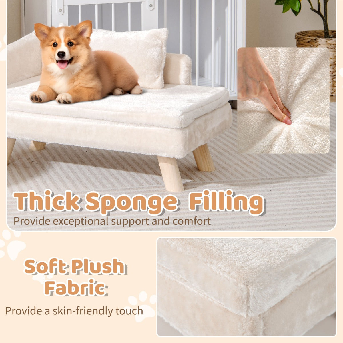 Livsk costway verhoogd huisdierenbed geschikt voor middelgrote en kleine huisdieren 3