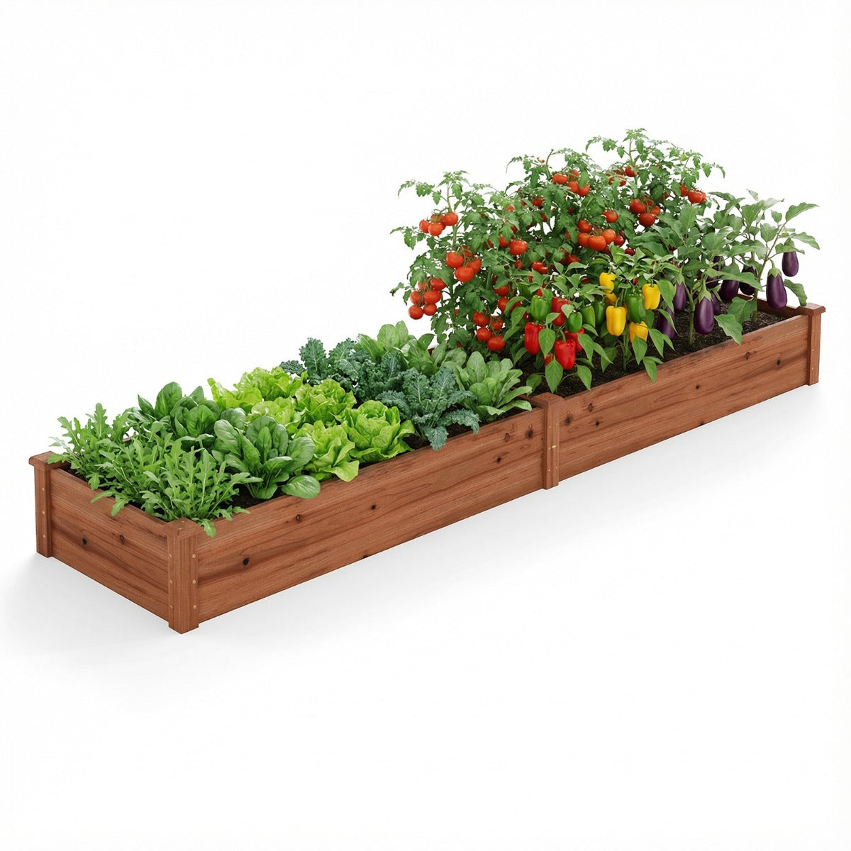Livsk costway verhoogd tuinbed van hout houten plantenbak voor buiten eenvoudig te monteren verhoogde plantenbak koffie