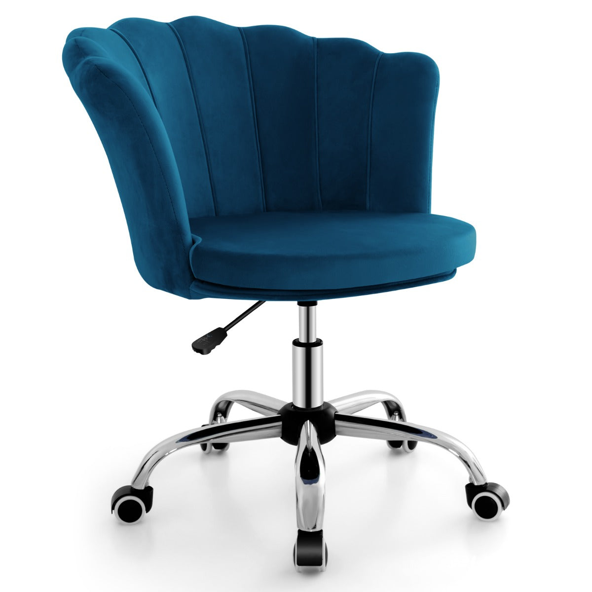 LIVSK Kapfauteuil - Ergonomische Schelpenrug - Verstelbare Zithoogte - 360° Draaibaar - Tot 150 kg - Blauw