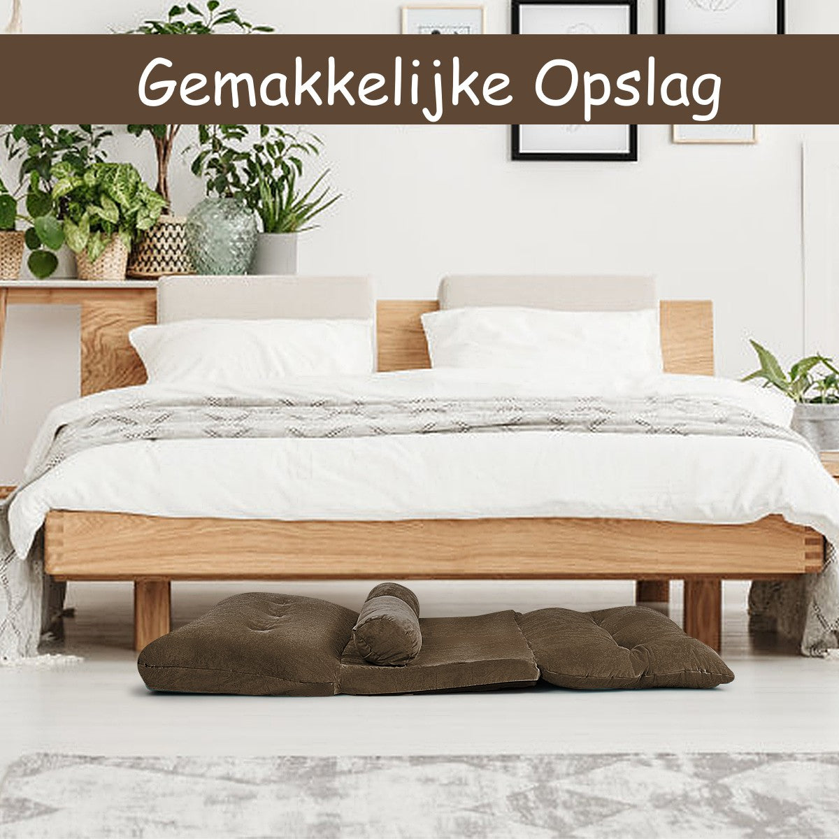 LIVSK Verstelbare Vloersofa - 6 Niveaus Rugleuning - Hoogwaardig Metalen Frame - Draagvermogen 150 kg - Koffie