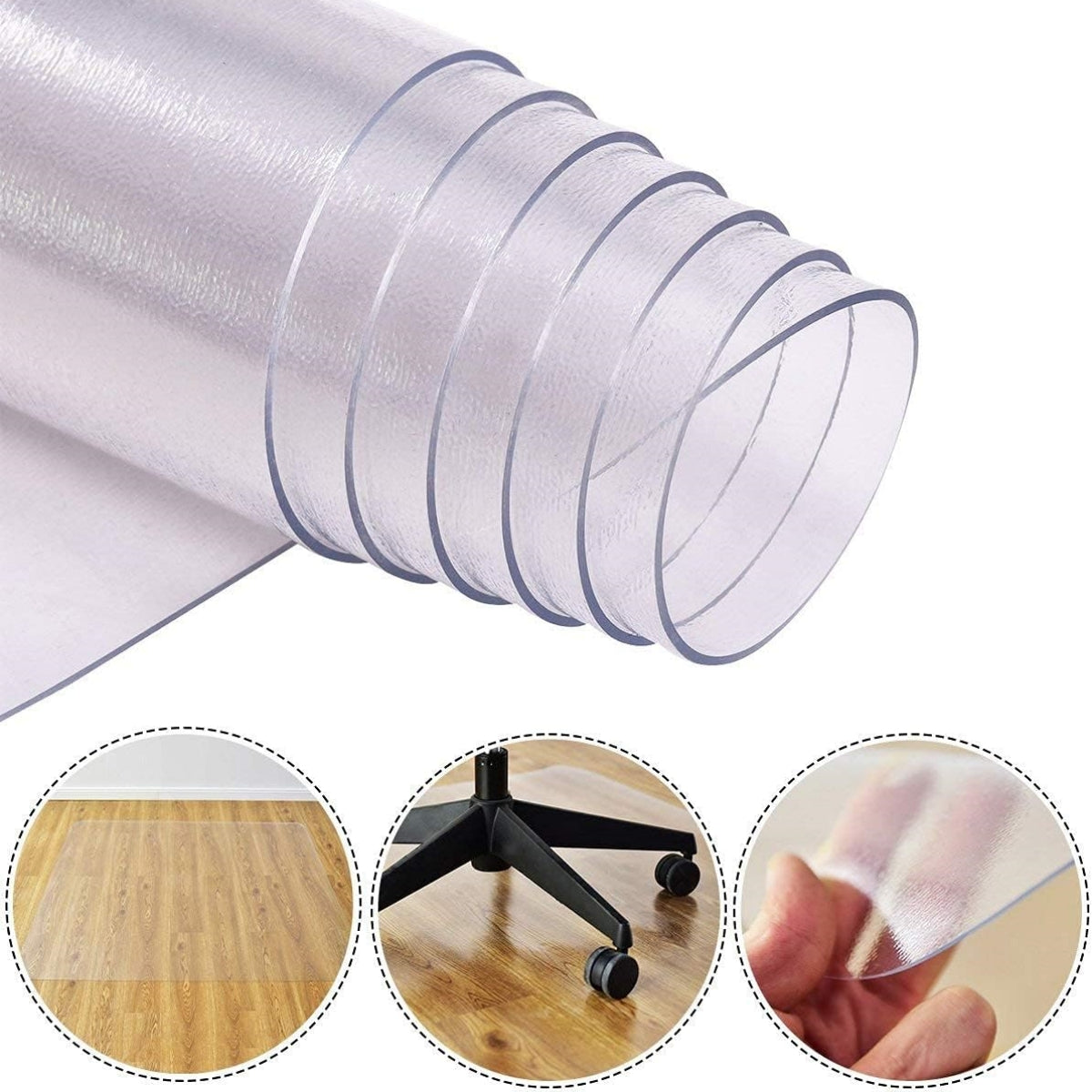 LIVSK PVC Vloerstoelmat - Duurzaam en Antislip - Voor Houten, Tegels en Laminaat - Eenvoudig Schoon te Maken - 120 x 150 cm -