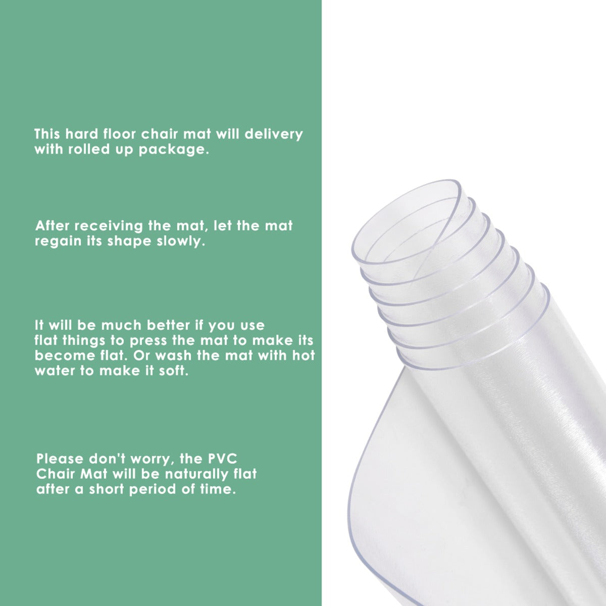 LIVSK PVC Vloerstoelmat - Duurzaam en Antislip - Voor Houten, Tegels en Laminaat - Eenvoudig Schoon te Maken - 120 x 150 cm -