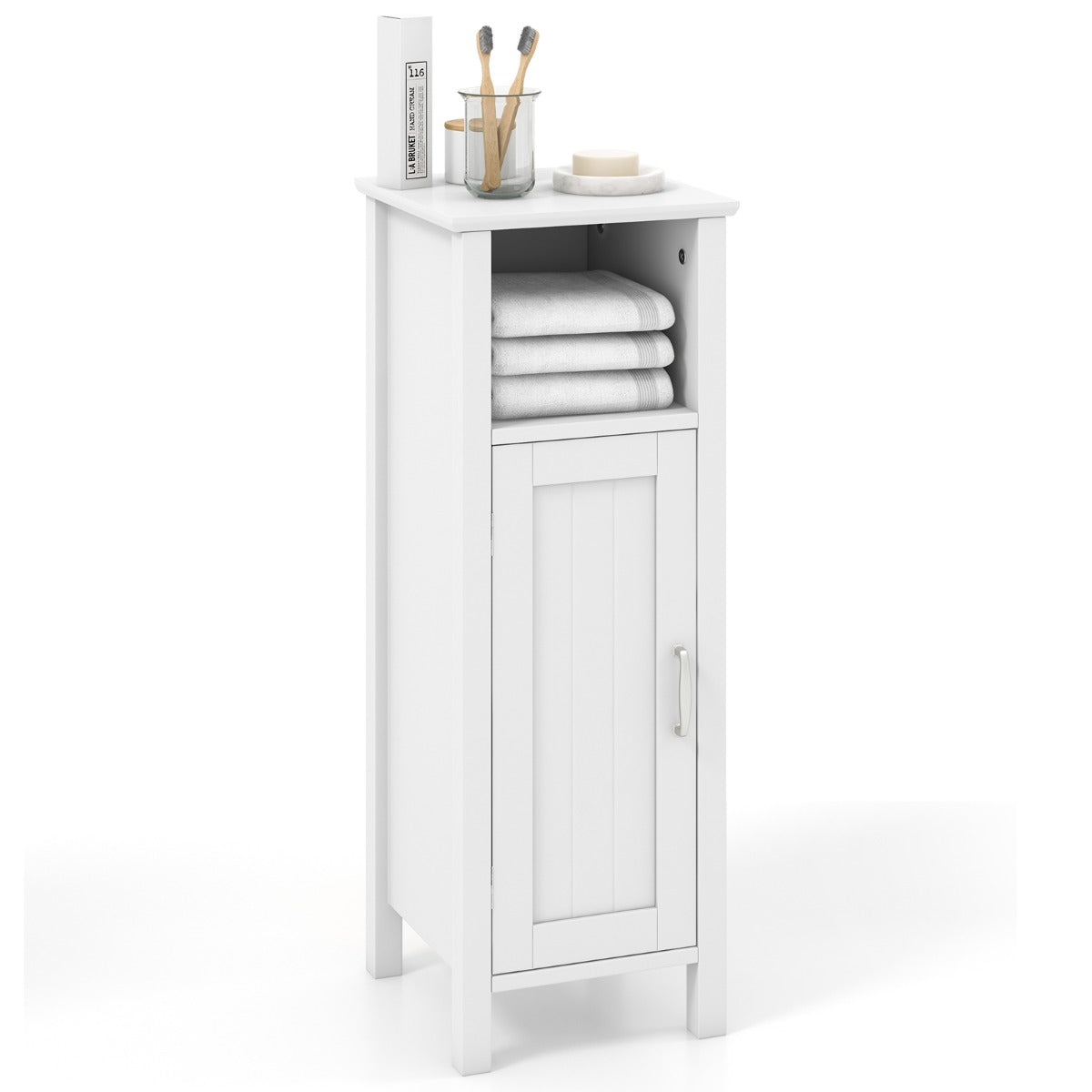 LIVSK Multifunctionele Opbergkast - Waterdicht MDF - Verstelbare Plank - Antikantelvoorzieningen - 30 x 30 x 80 cm - Wit