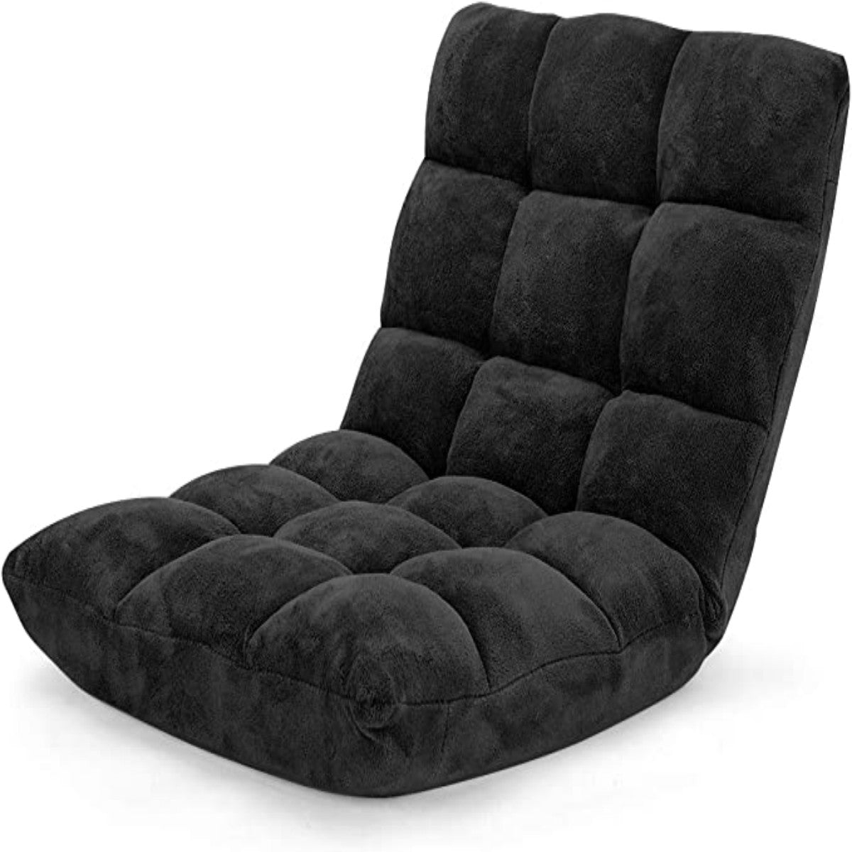 LIVSK Lazy Sofa - Opvouwbaar met 14 Verstelbare Standen - Geen Montage Nodig - Lichtgewicht en Comfortabel - Zwart