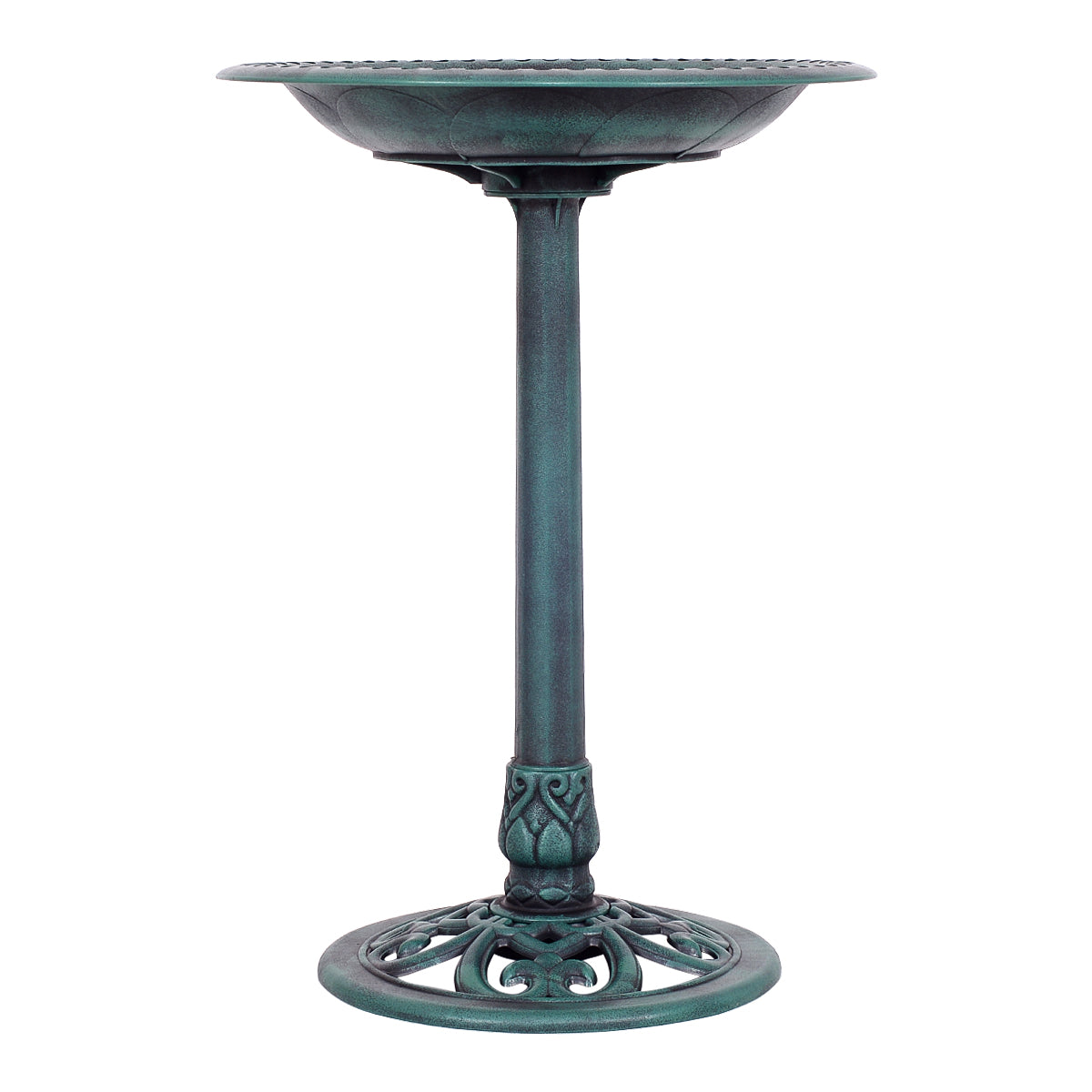 Livsk costway voederhuisje voor vogels vrijstaand vogelbad met standaard vogelvoerstation voor balkon achtertuin tuin patio 50 x 72 cm groen