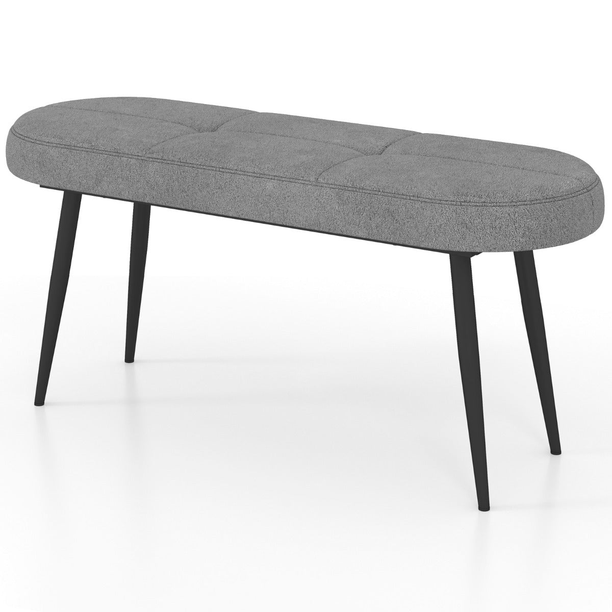 LIVSK Gevoerde Schoenenbank - 113 x 40 x 48 cm - Comfortabel voor 2 Personen - Sterk Metaal - Tot 300 kg - Grijs