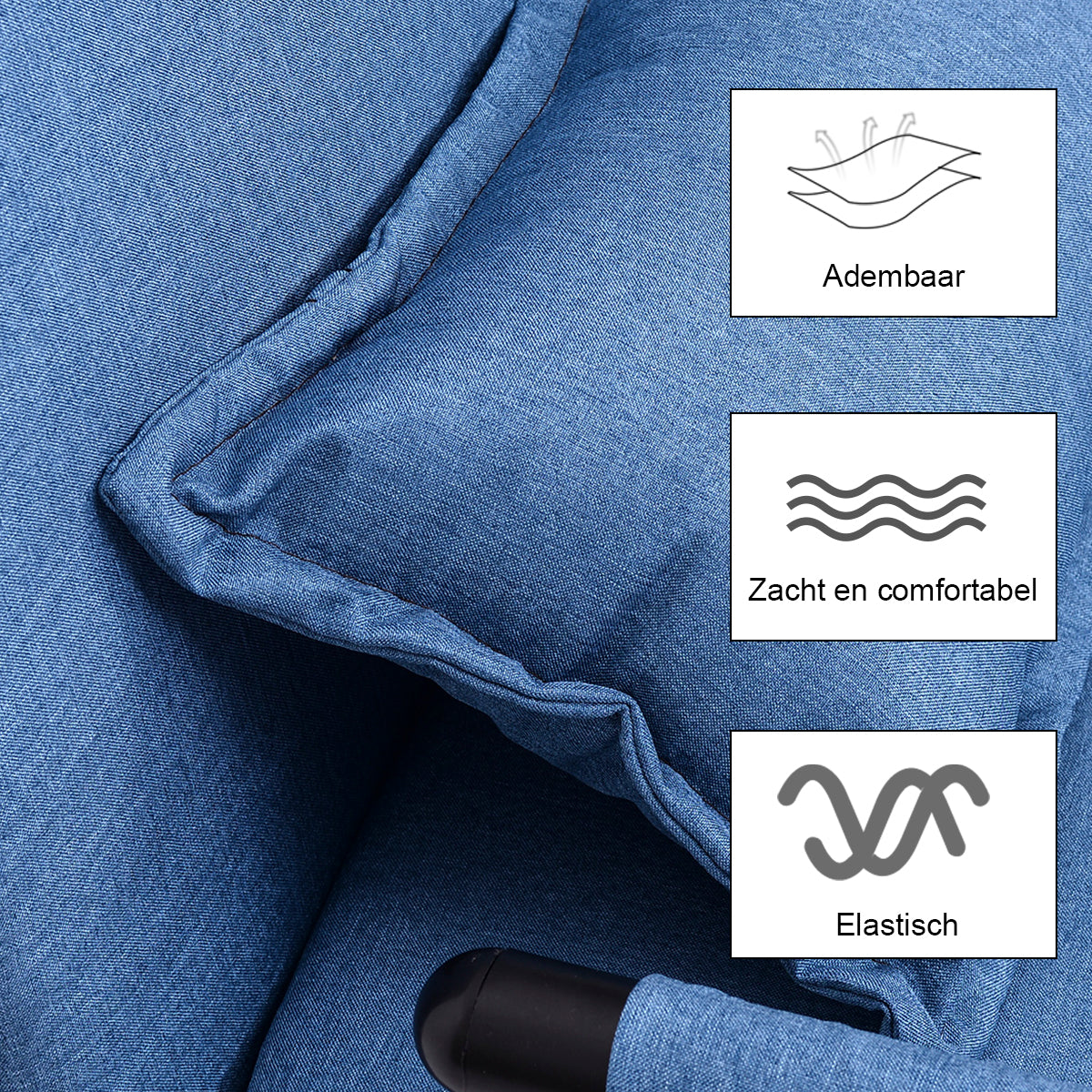 LIVSK 3-in-1 Opvouwbare Bank - Ligstoel en Bed - Ruimtebesparend - Stevig Stalen Frame - Draagvermogen tot 150 kg - Blauw