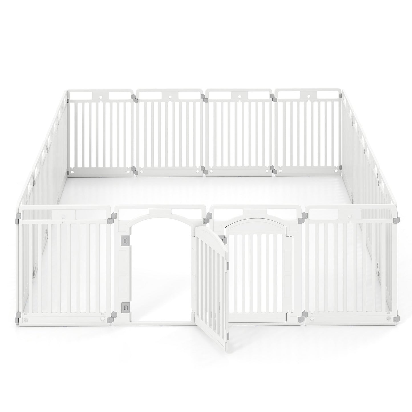 LIVSK Huisdier Speelhekje - Vouwbaar met 6 Panelen - Veilig en Duurzaam - Voor Binnen en Buiten - 129 x 65 x 81 cm - Wit