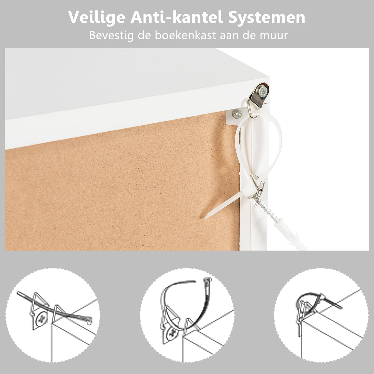 LIVSK Moderne Boekenkast - 6 Opbergkasten met Deuren - Duurzaam Spaanplaat - Ruimtebesparend - Eenvoudige Montage - Wit
