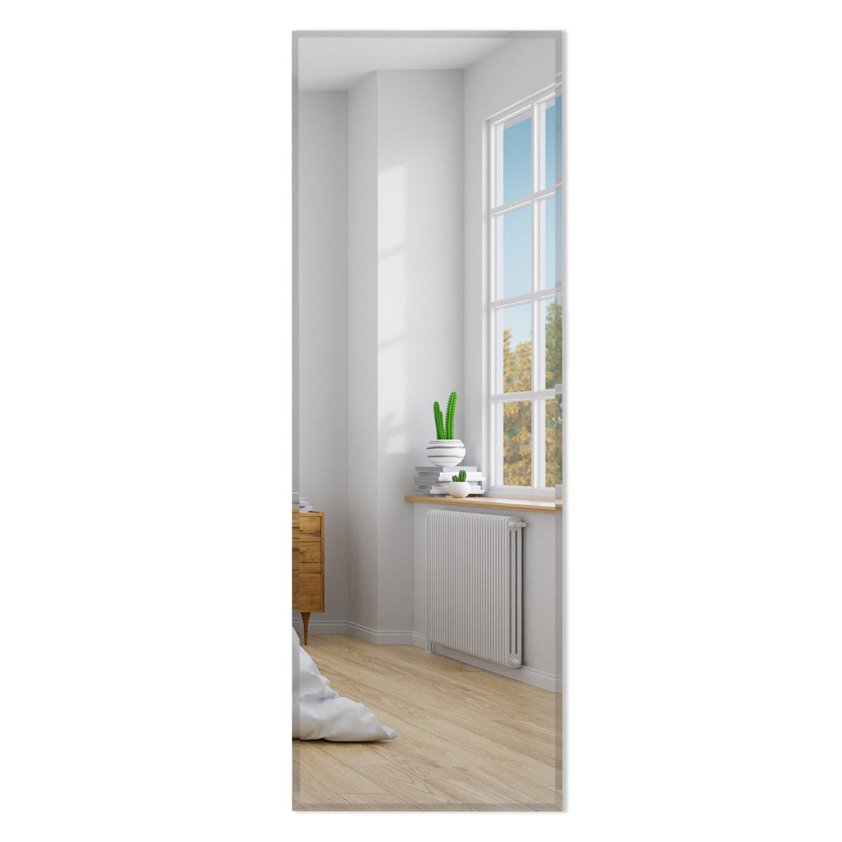 LIVSK Rechthoekige Wandspiegel - Hoogwaardige Floatglas - Vervormingsvrij 110 x 38 cm - Explosiebestendig - Zilverkleurig
