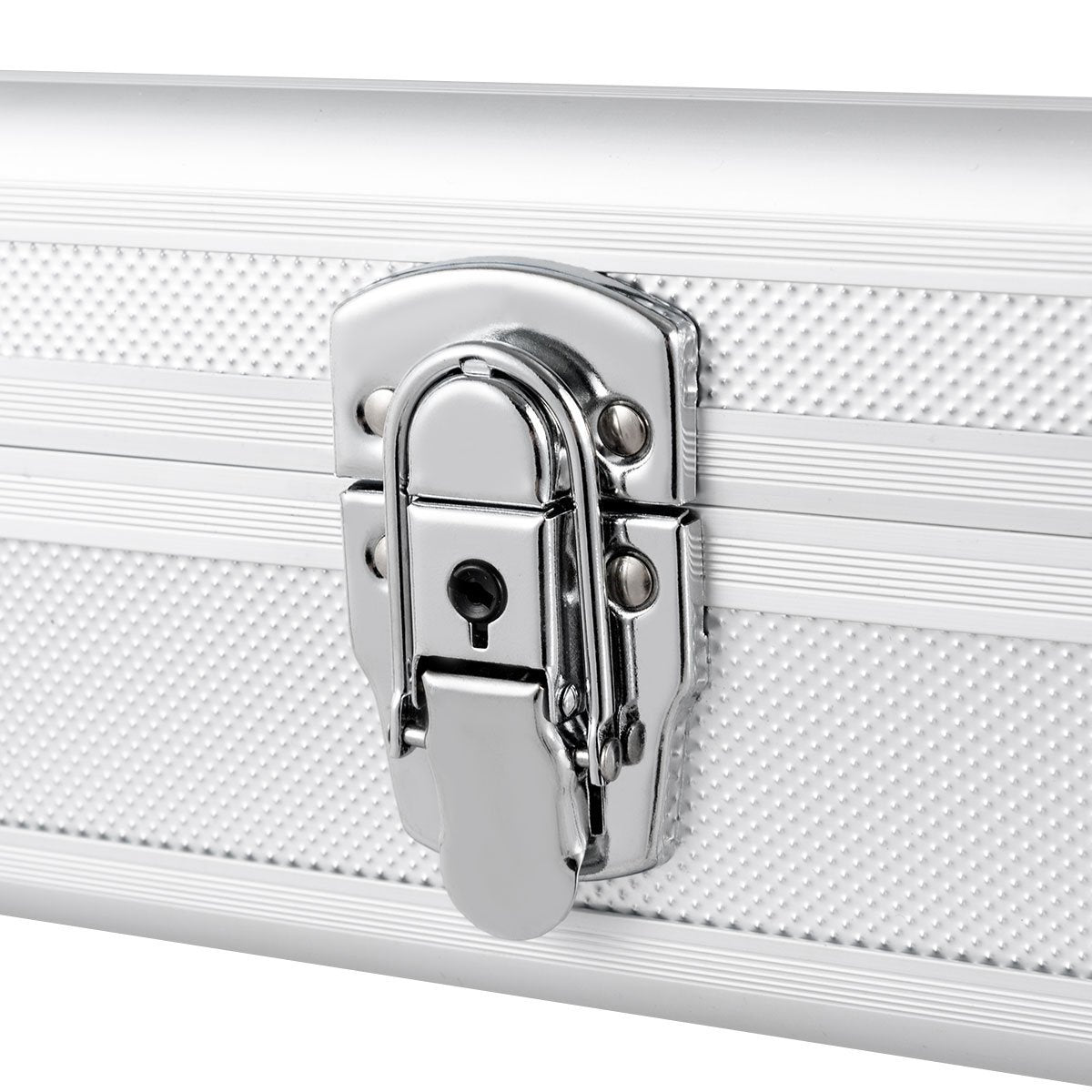 LIVSK Geweerkoffer Aluminium - Veilig Vervoer met Schokbescherming - 4 Sloten - Draagcomfort - 134 x 35 x 12 cm - Zilver