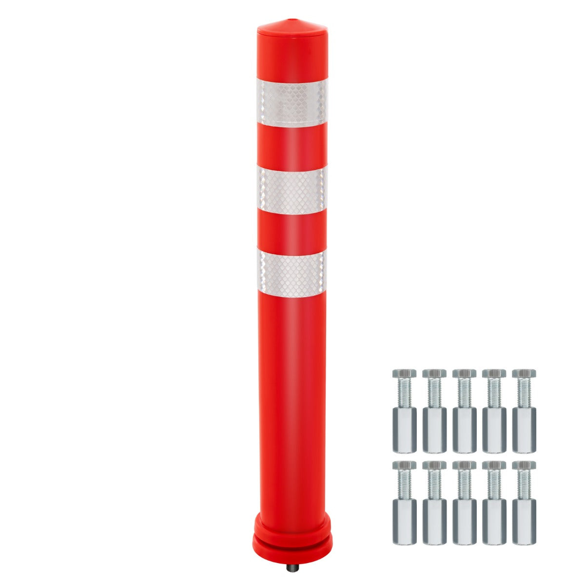 LIVSK Verkeerspalen 10 Stuks - Reflecterende Strips voor Optimale Zichtbaarheid - Robuust TPU - Eenvoudige Installatie - Oranje