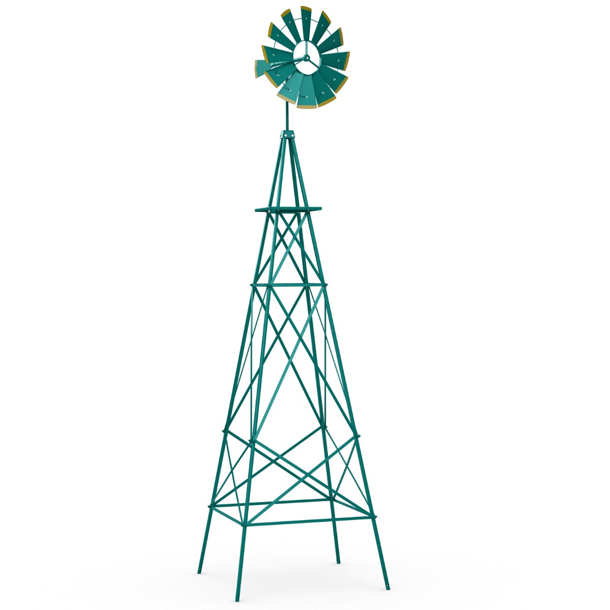 LIVSK Decoratieve Sierwindmolen - 253 cm Hoog - Weerbestendig Metaal - Windrichtingweergave - Stabiele Installatie - Groen