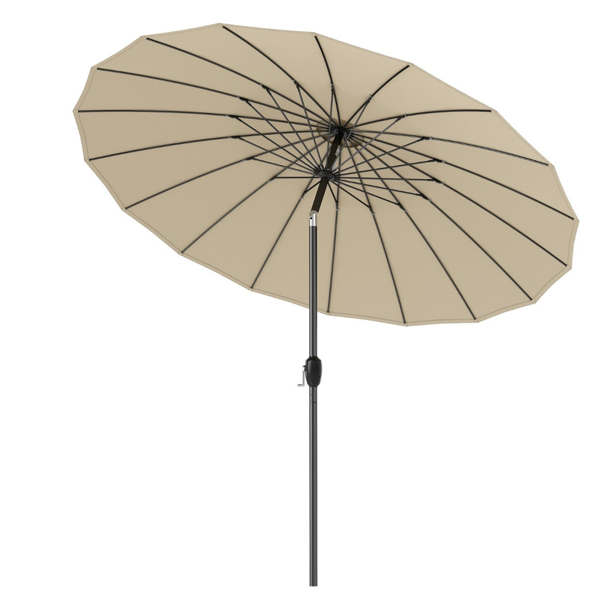 Livsk costway zonnescherm 258 cm tuinparasol met een slinger om te openen sluiten dubbelzijdig kantelbaar tot 35 beige 1