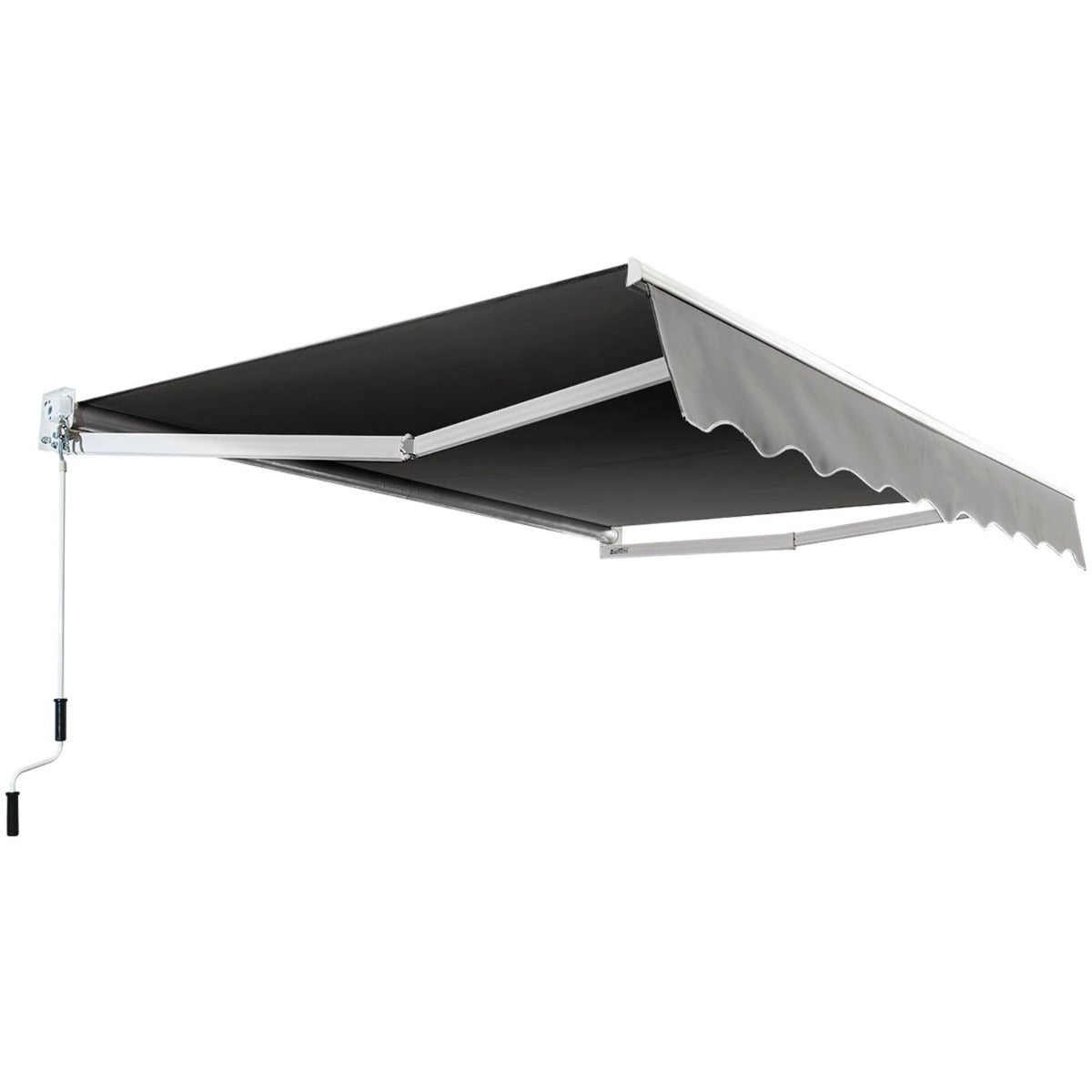 LIVSK Uitschuifbare Luifel - Aluminium en Polyester - Verstelbare Hoek 40° tot 100° - 295 x 250 cm - Grijs