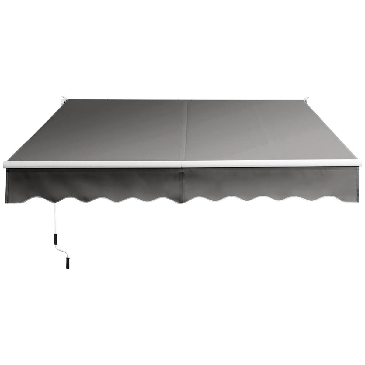 LIVSK Uitschuifbare Luifel - Aluminium en Polyester - Verstelbare Hoek 40° tot 100° - 295 x 250 cm - Grijs