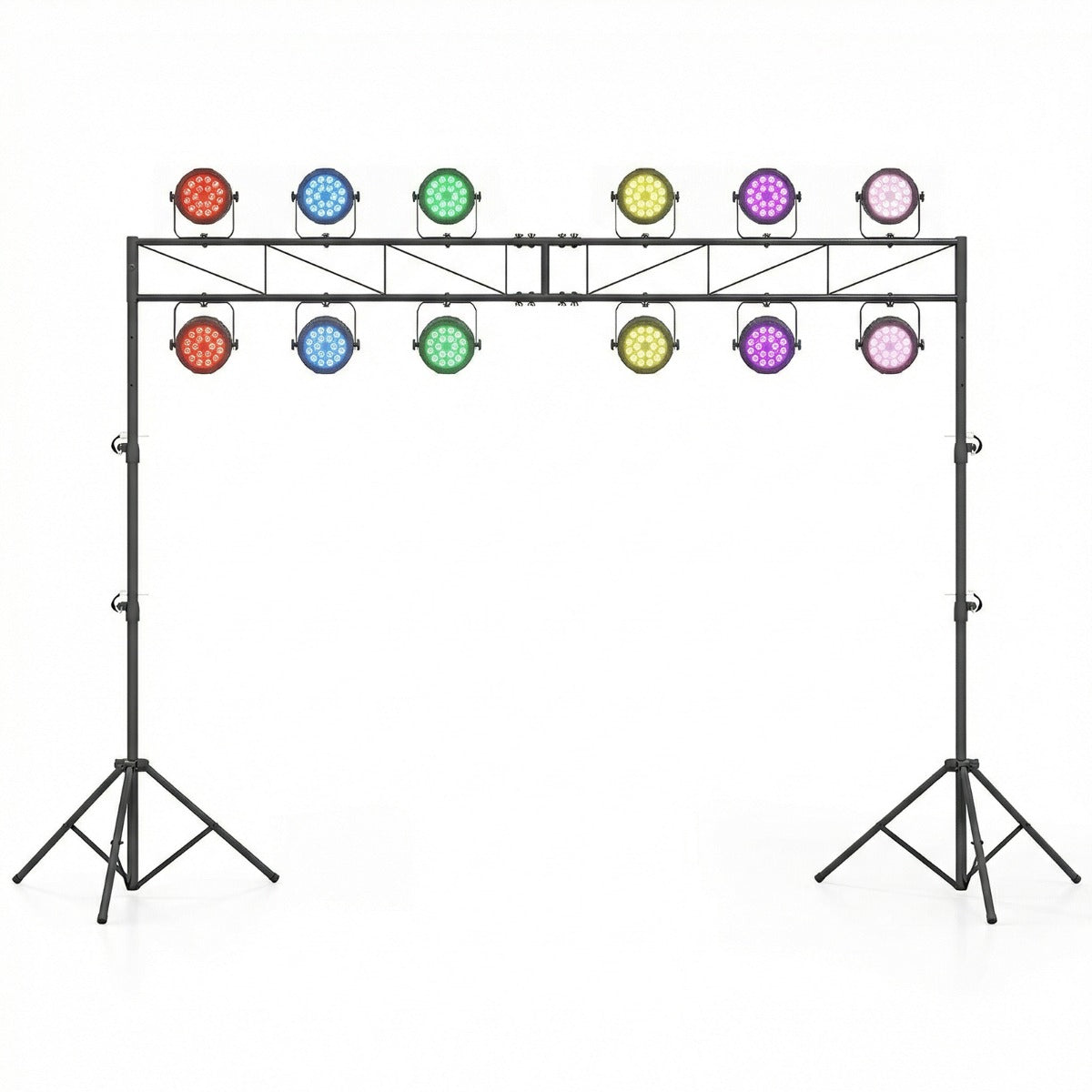 LIVSK DJ-Lichtstatief - Verstelbaar van 140-265 cm - Robuust Metaal - Tot 50 kg Belastbaar - Afneembaar en Mobiel - Zwart
