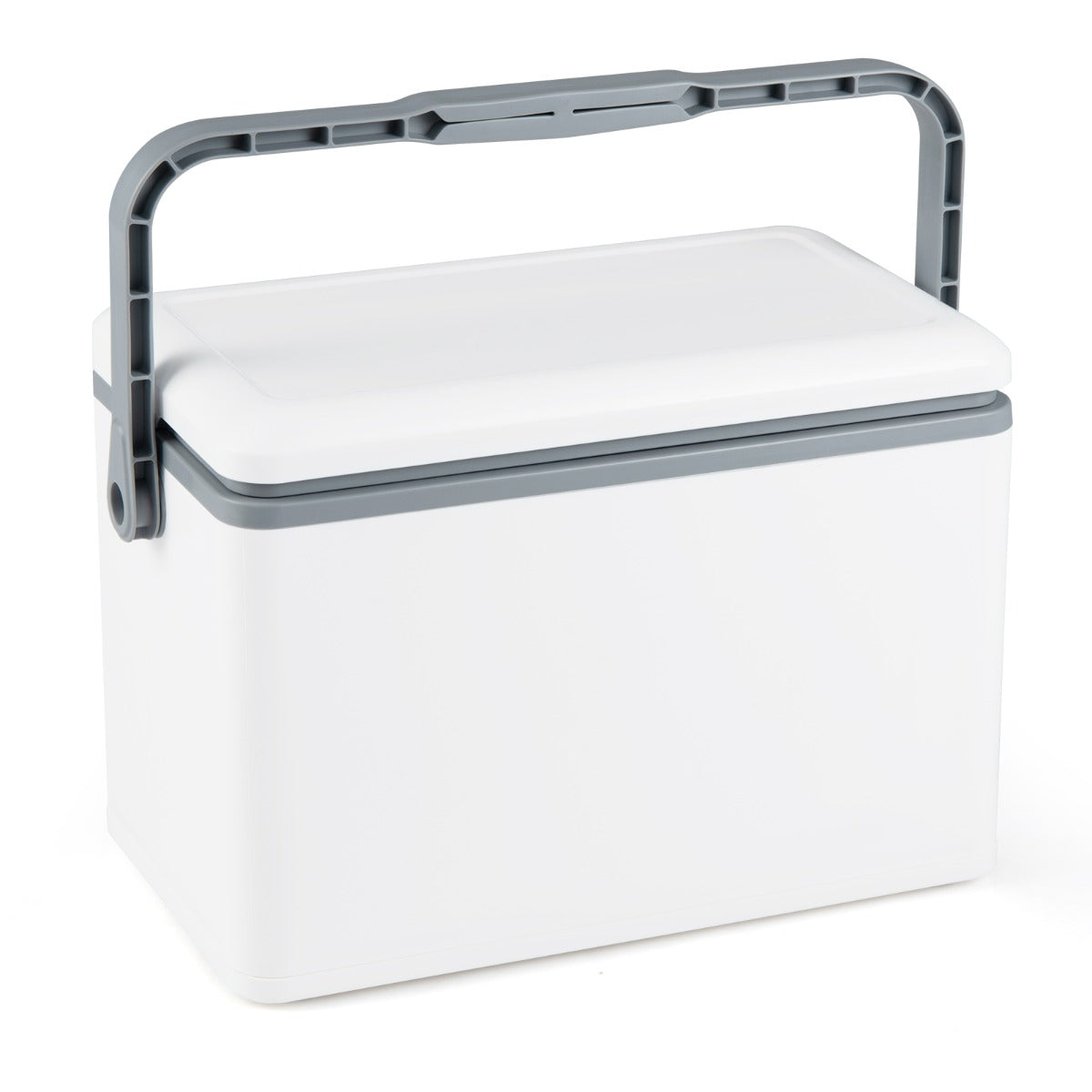 LIVSK Draagbare Koelbox - Geïsoleerd - Ergonomisch Handvat - Tot 300 kg Draagvermogen - 12 Liter Inhoud - Wit/Donkergijs