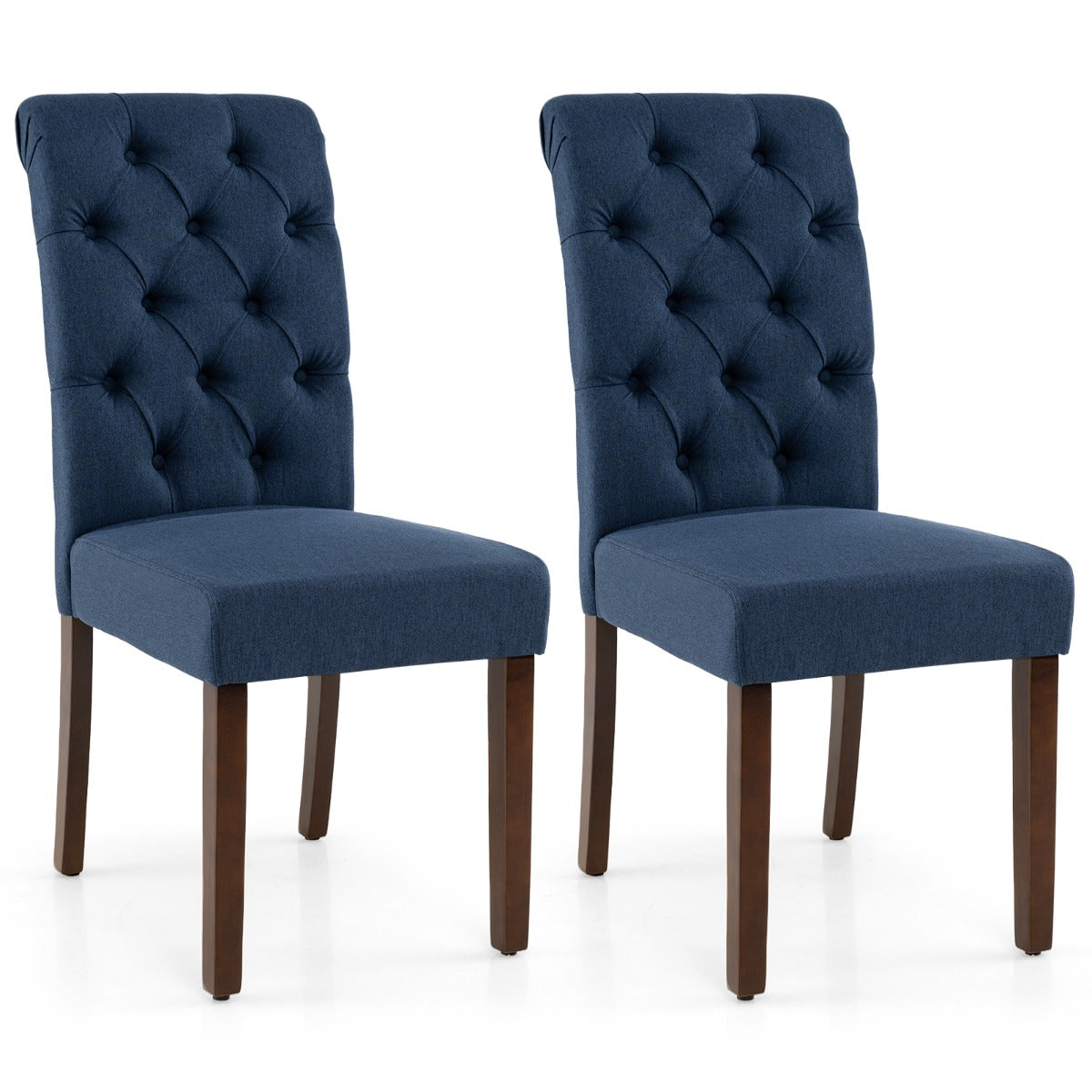 LIVSK Eetkamerstoelen Set van 2 - Ergonomisch Ontwerp - Hoogwaardige Vulling - Robuust Grenenhouten Frame - Blauw/Grijs