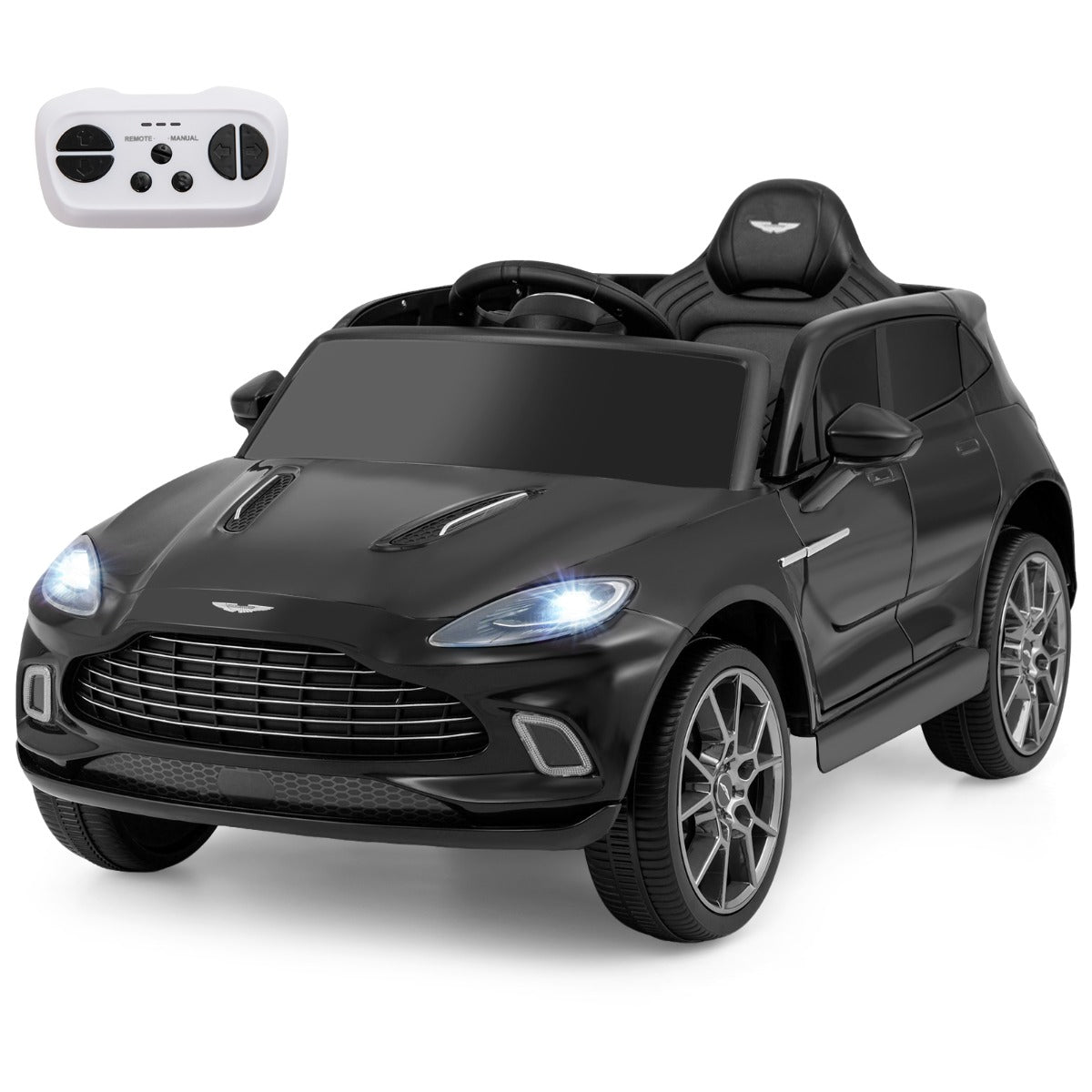 LIVSK Elektrische Kinderauto - Aston Martin Licentie - 12V Accu - Afstandsbediening - Muziekfunctie - Zwart