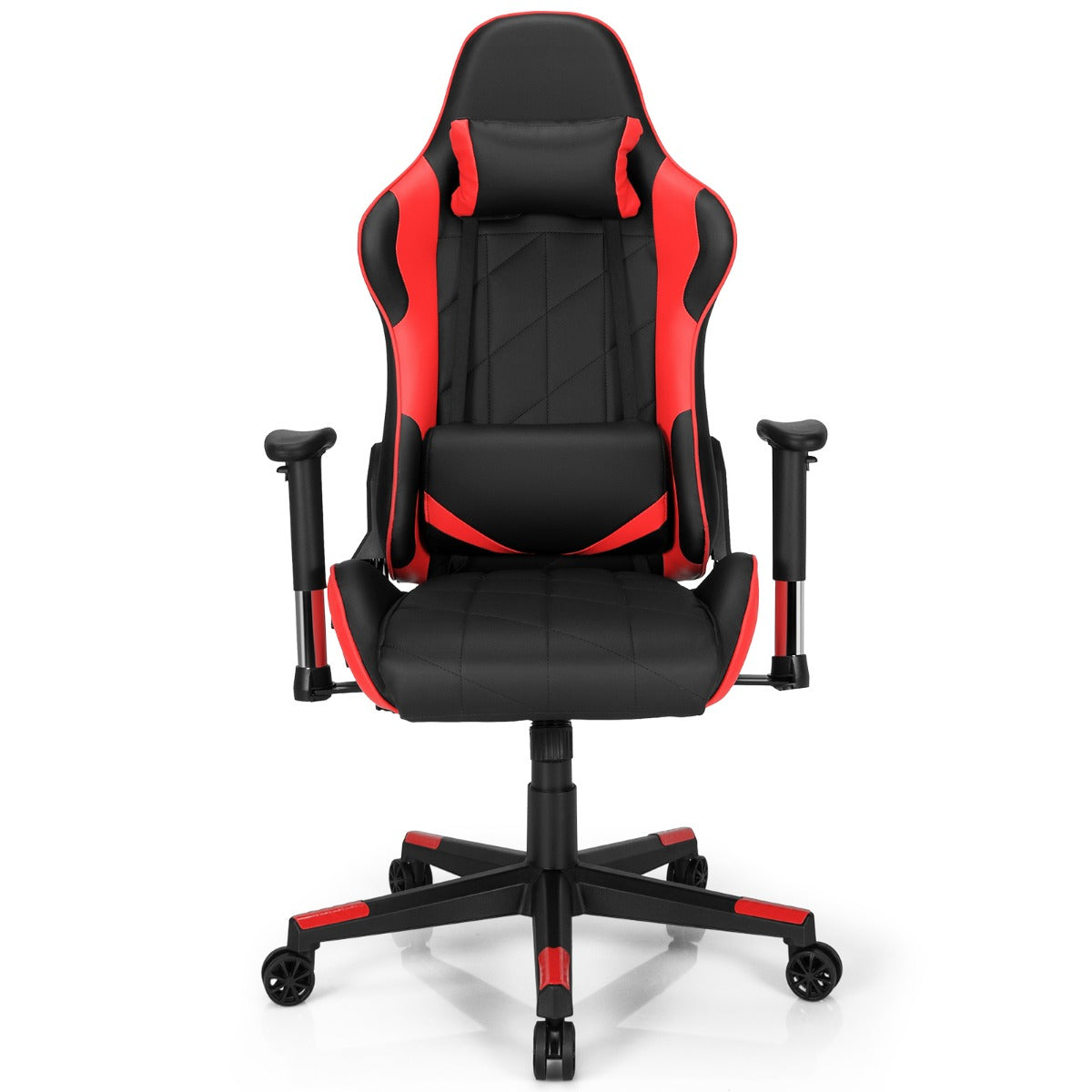 LIVSK Ergonomische Gamingstoel - Verstelbare Rugleuning 90˚-160˚ - 360˚ Draaibaar - 3D-armsteun - Rood & Zwart
