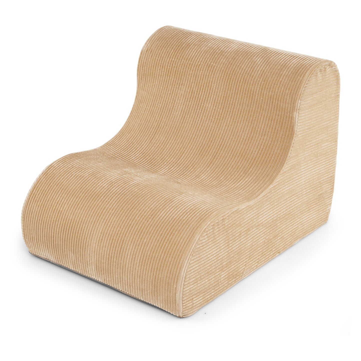 LIVSK Ergonomische Zitzak - Koraalfleece - Antislip Onderkant - Machinewasbare Hoes - Voor Woonkamer en Slaapkamer - Beige