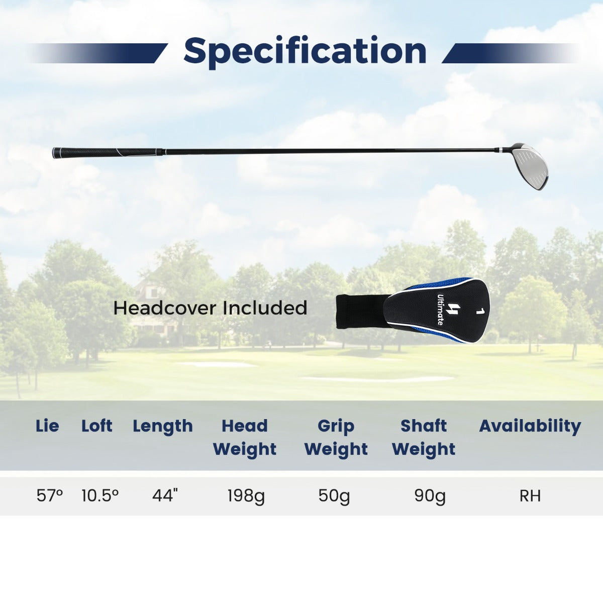 LIVSK Golfdriver voor Heren - 460 cc Aluminium Hoofd - Lichte Grafiet Shaft - Instelbare Loft 10,5° - Zwart + Zilver