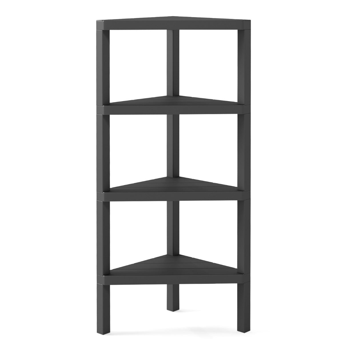 LIVSK Hoekrek 4-Laags - Ruimtebesparend Ontwerp - Hoogwaardige PP-Constructie - Eenvoudige Montage - Zwart