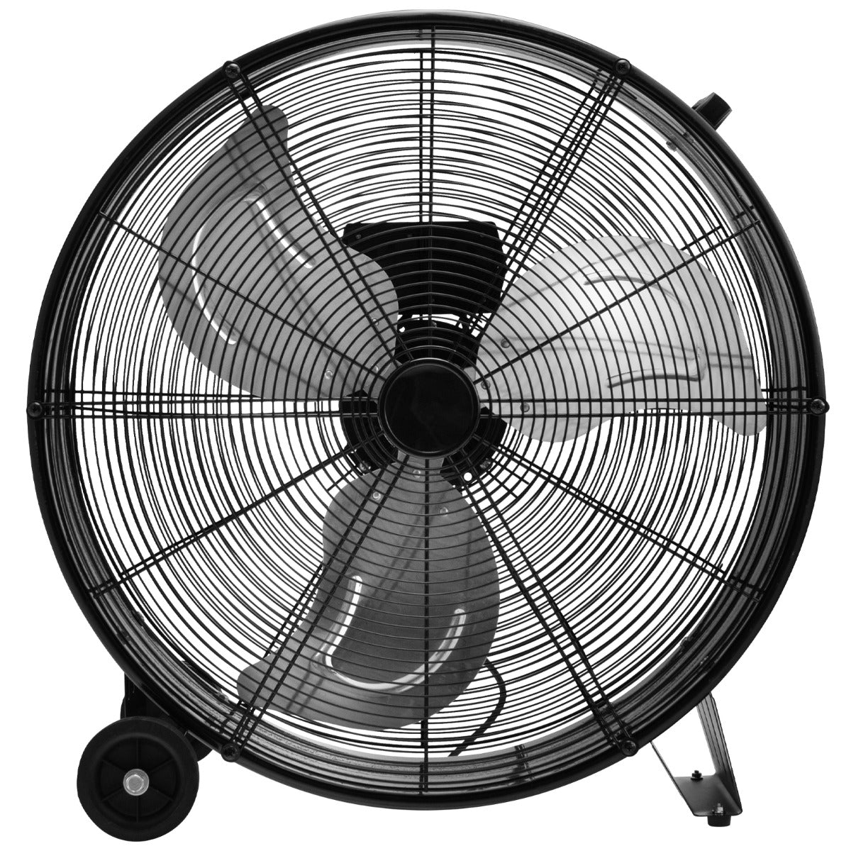 LIVSK Industriële Trommelventilator - 3 Snelheden - Stalen Constructie - Roestvrij Aluminium Bladen - 65 x 37 x 67 cm - Zwart