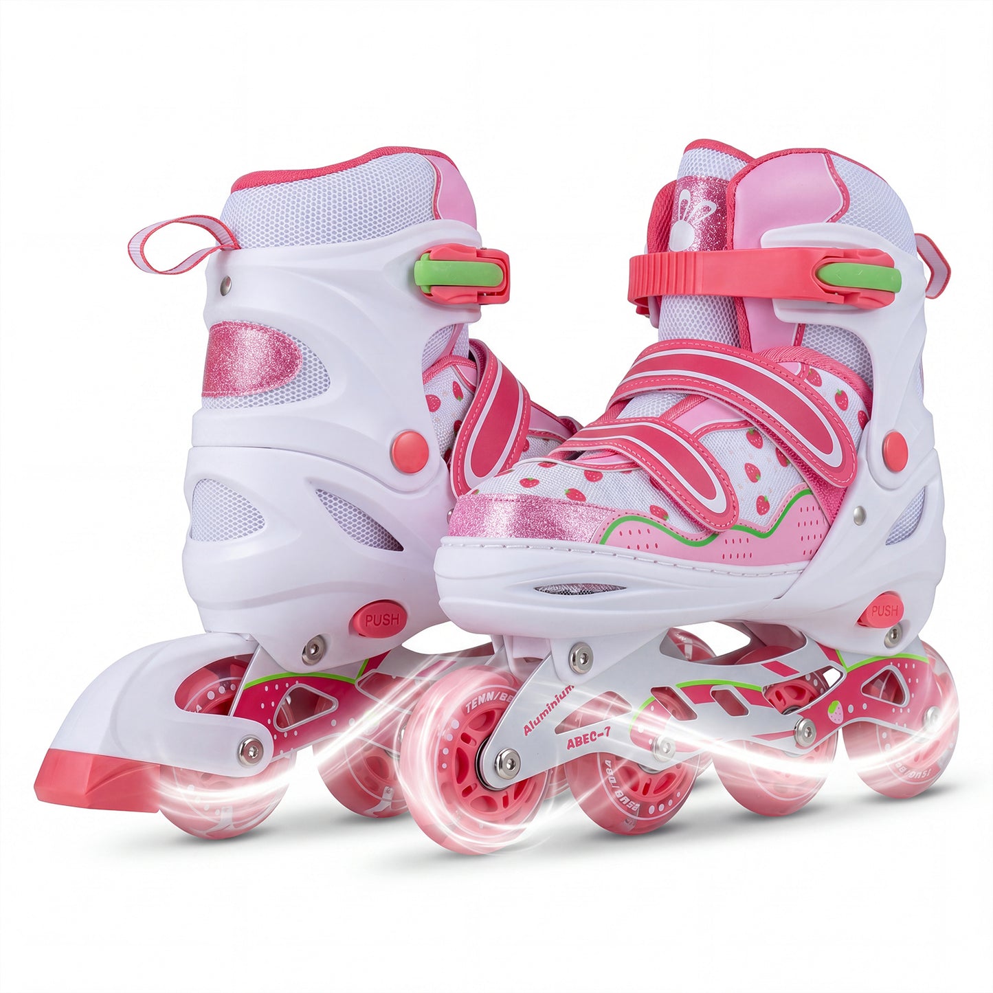 LIVSK Inline Skates voor Kinderen - 4 Verstelbare Maten - Verlichte Wielen - Aluminium Frame - Roze